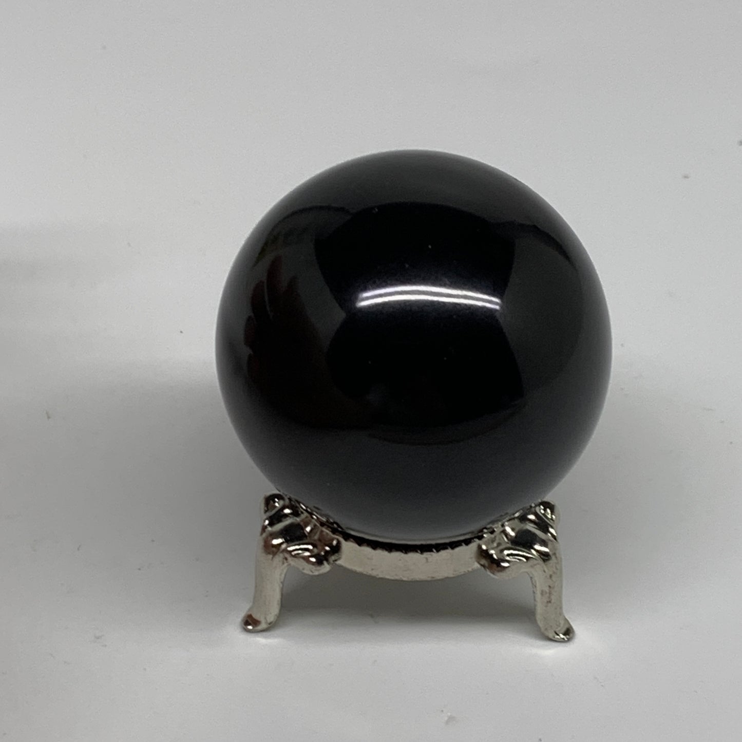 150.2g, 1.9"(46mm), Natural Black Agate Sphere Ball Polished Gemstone, B35334