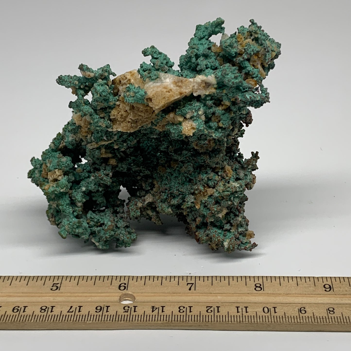 405.1g, 4.5"x3.8"x1.6", Malachite on Native Green Copper Mineral Specimens, B339