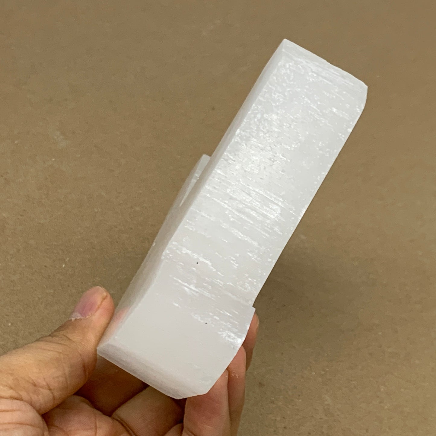 0.90 lbs, 4.3"x3.7"x1.2", Natural Selenite Crystals Carved,Home Decor, B35974