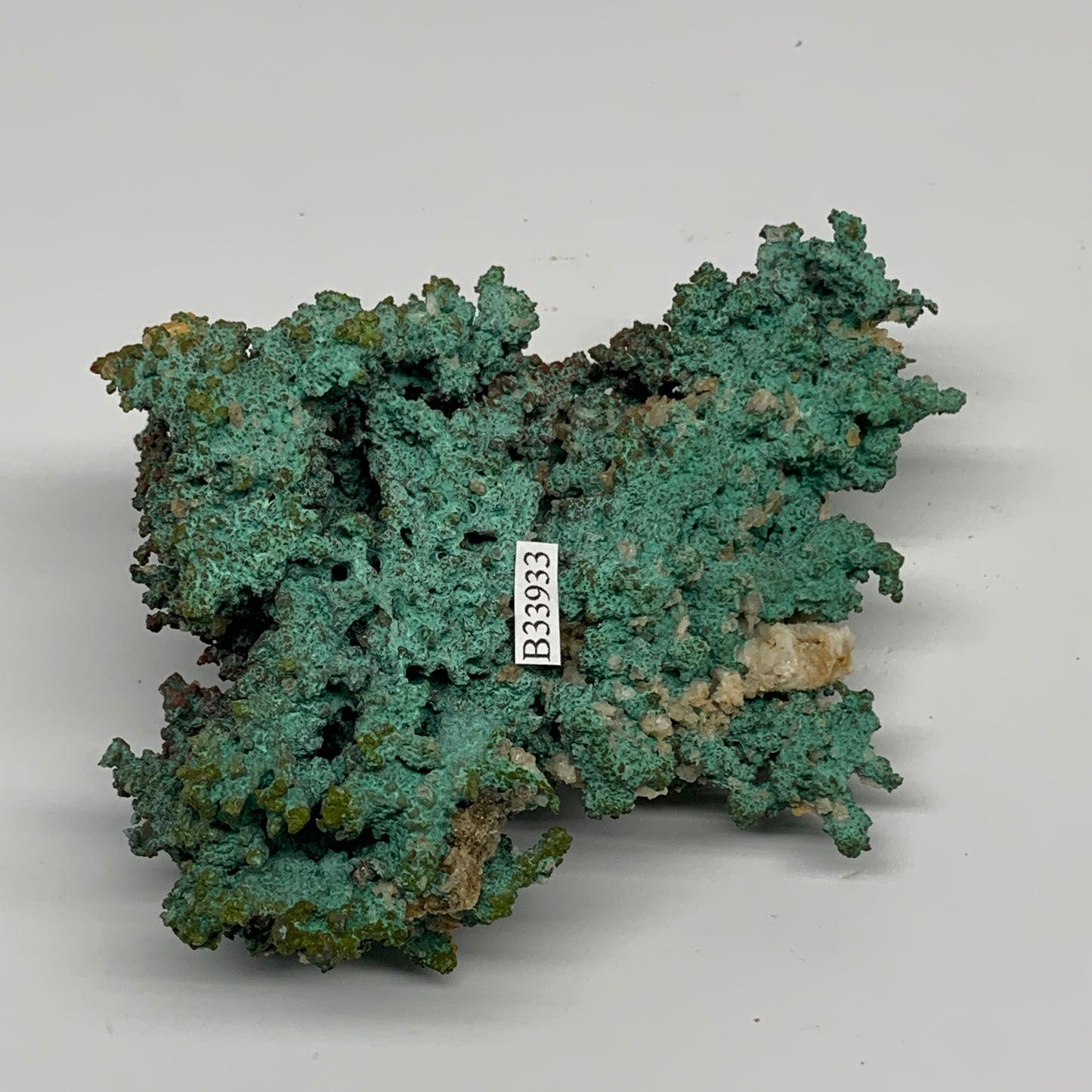 405.1g, 4.5"x3.8"x1.6", Malachite on Native Green Copper Mineral Specimens, B339