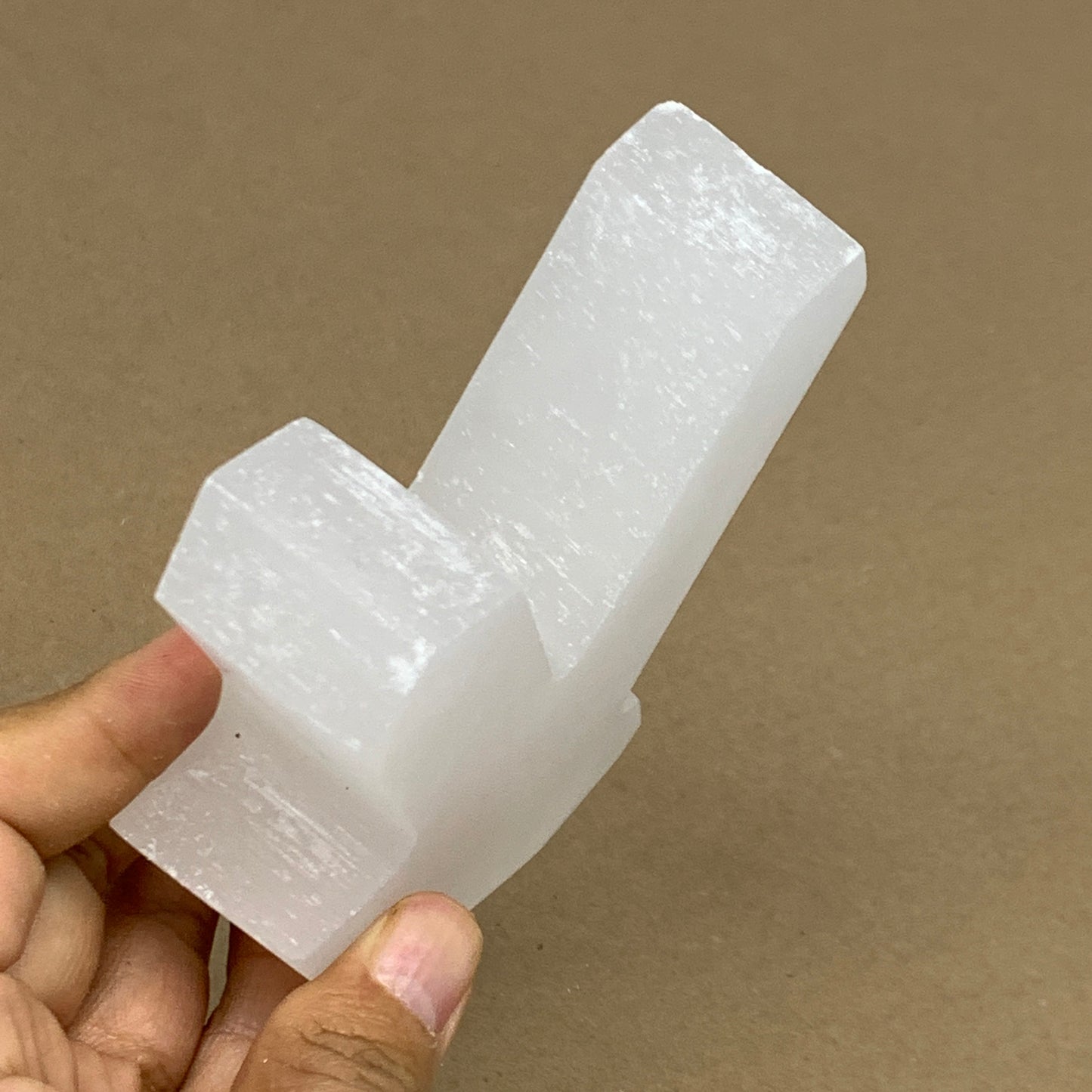 0.90 lbs, 4.3"x3.7"x1.2", Natural Selenite Crystals Carved,Home Decor, B35974