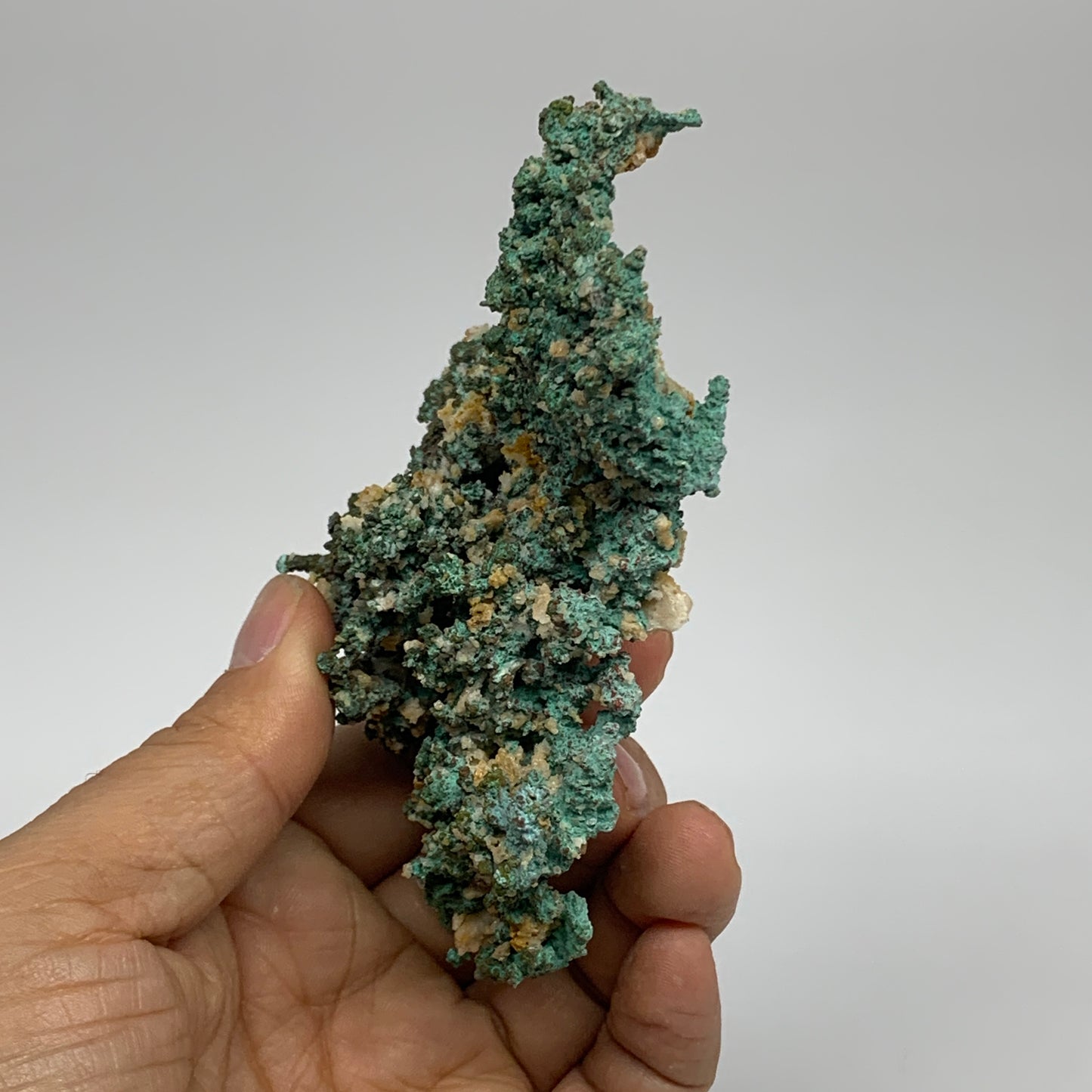 203.4g, 4.1"x3.5"x1.5", Malachite on Native Green Copper Mineral Specimens, B339