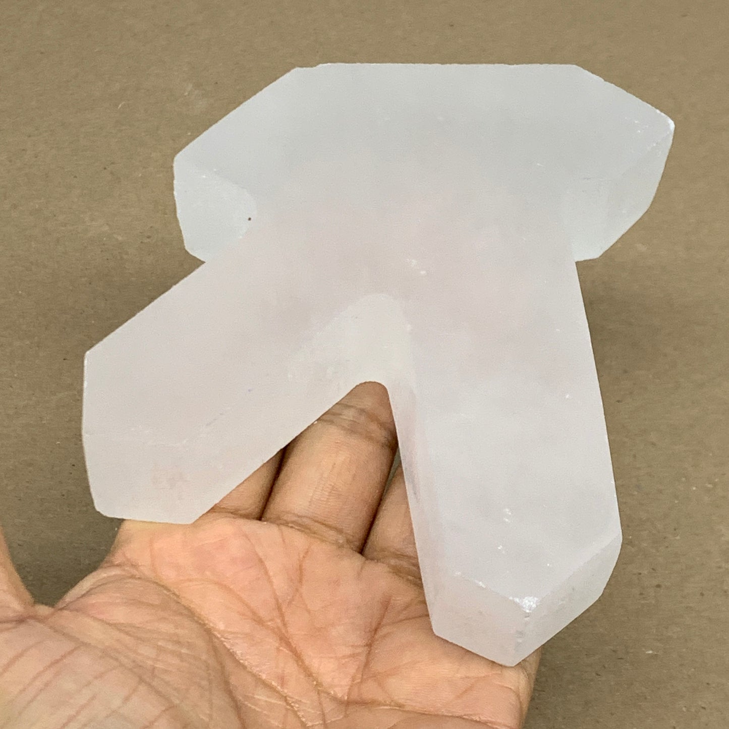 0.90 lbs, 4.3"x3.7"x1.2", Natural Selenite Crystals Carved,Home Decor, B35974