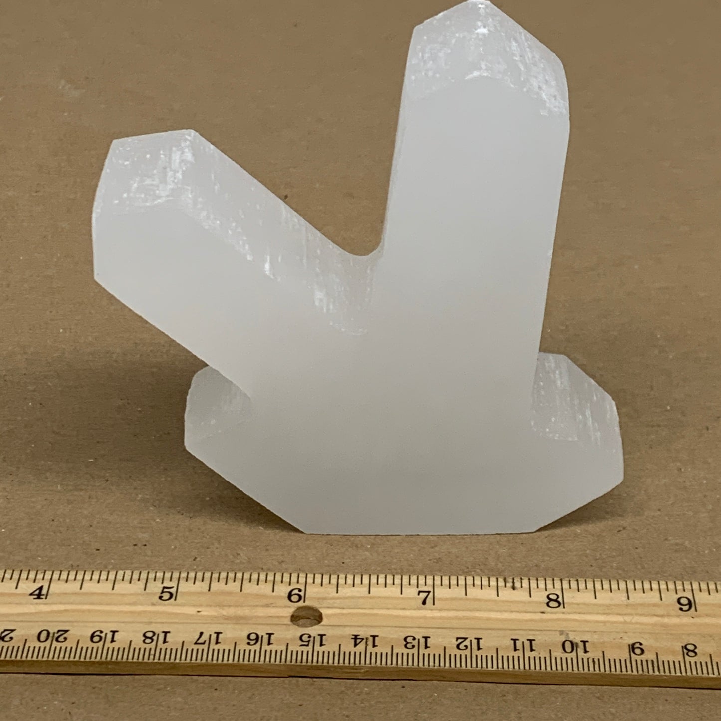 0.90 lbs, 4.3"x3.7"x1.2", Natural Selenite Crystals Carved,Home Decor, B35974