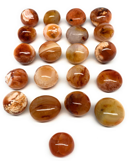 1015g, 1.1" - 1.6", 21pcs, Small Red Carnelian Palm-Stone Tumbled Crystal, B2812