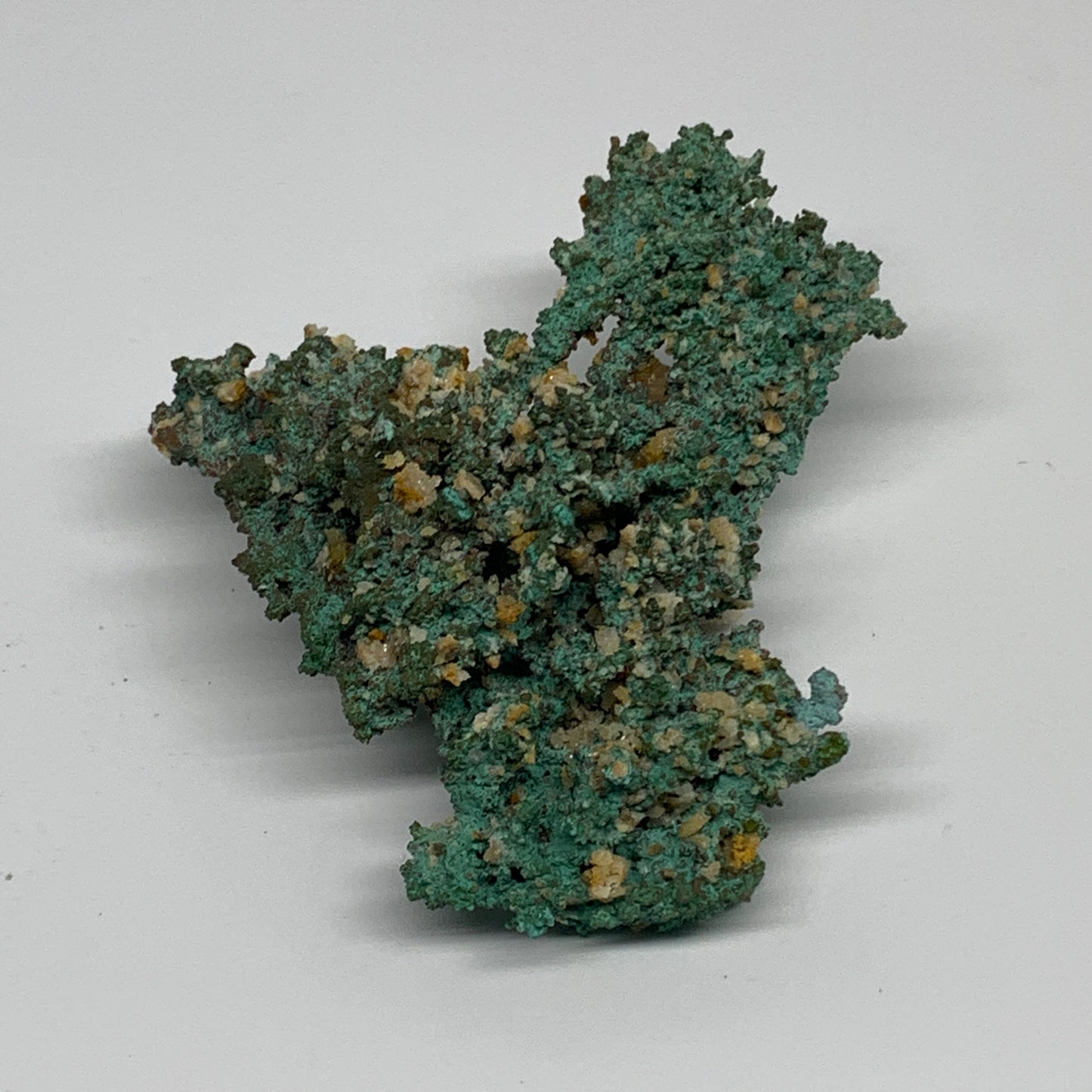 203.4g, 4.1"x3.5"x1.5", Malachite on Native Green Copper Mineral Specimens, B339