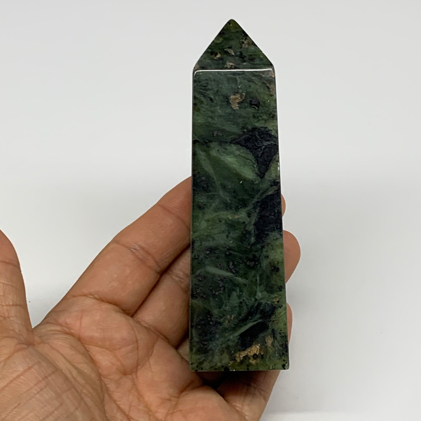 204.9g, 4.3"x1.3"x1.2", Serpentine Point Tower Obelisk Crystal @Pakistan, B29650