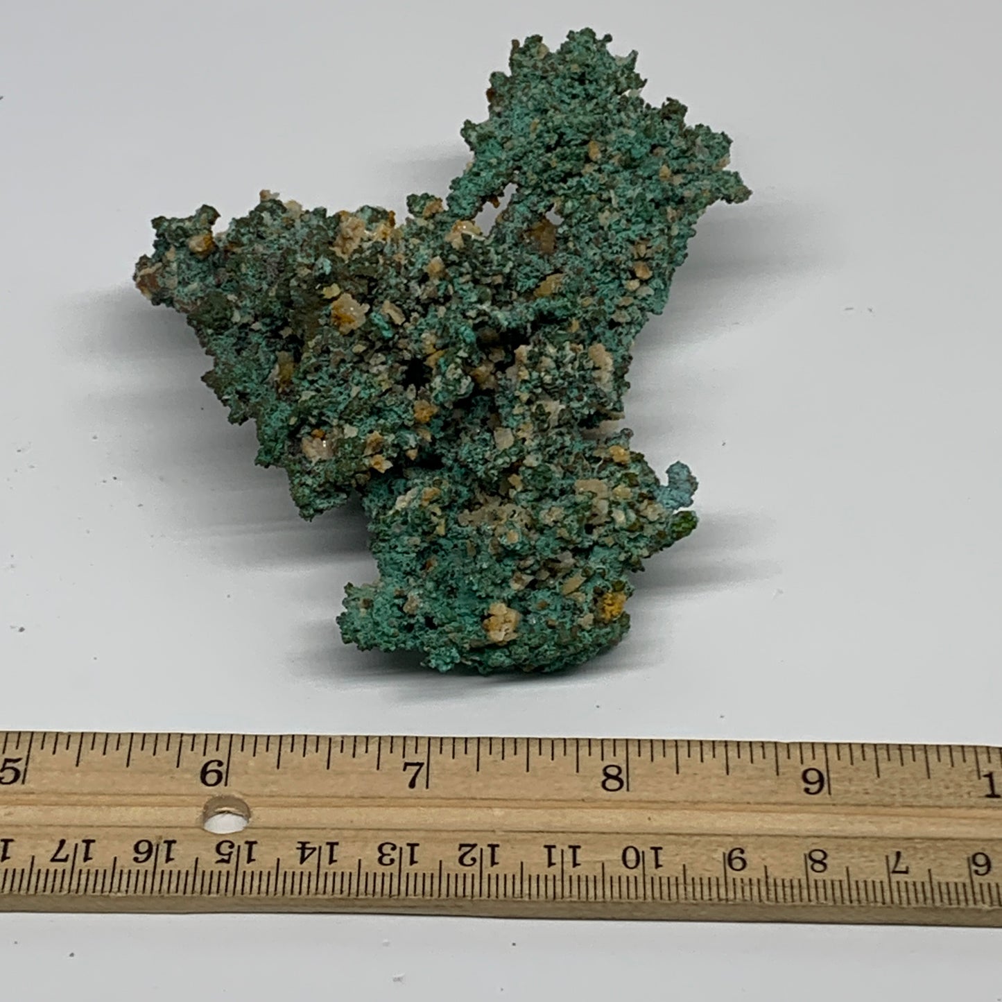 203.4g, 4.1"x3.5"x1.5", Malachite on Native Green Copper Mineral Specimens, B339