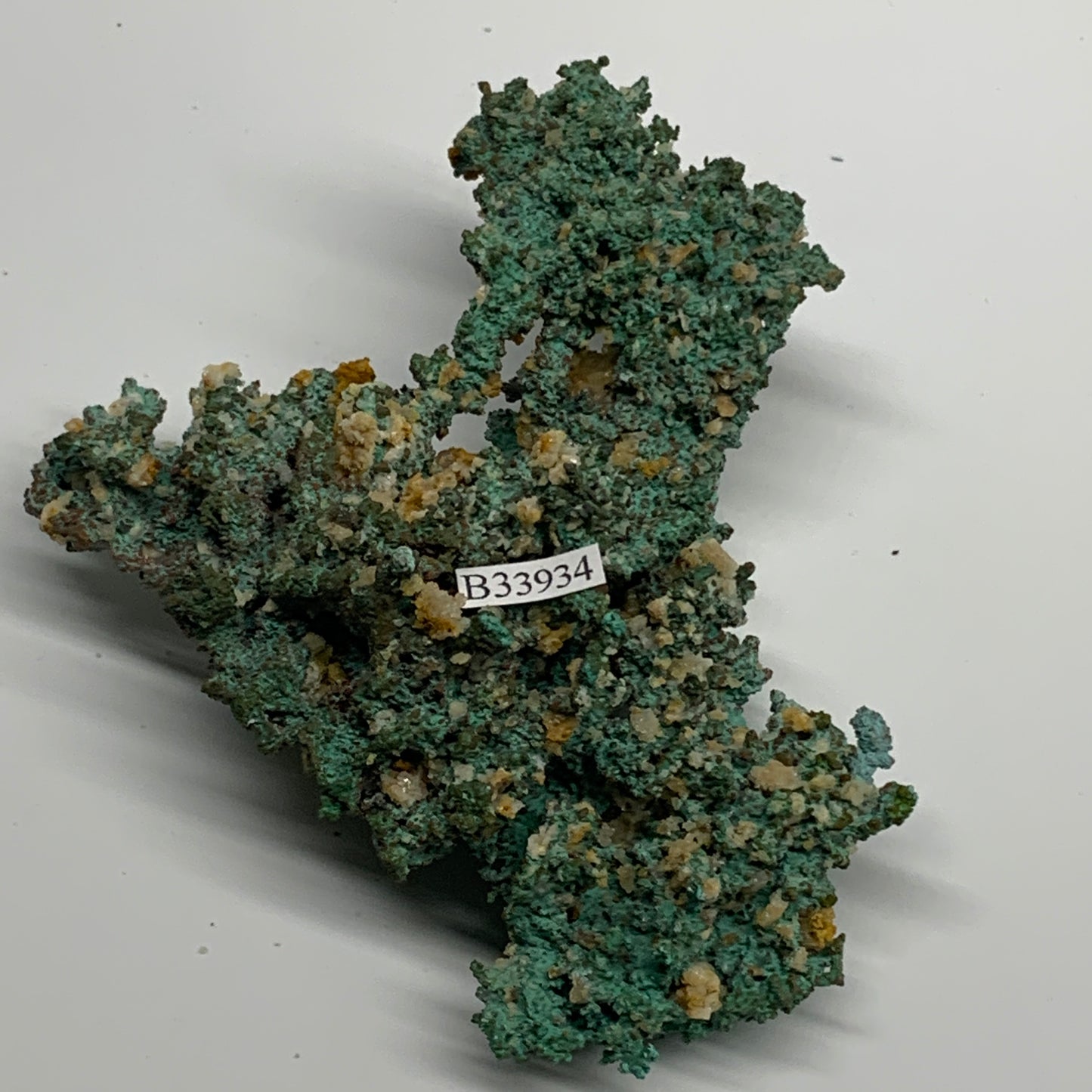 203.4g, 4.1"x3.5"x1.5", Malachite on Native Green Copper Mineral Specimens, B339