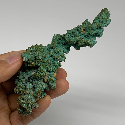 147.3g, 4.5"x1"x1.3", Malachite on Native Green Copper Mineral Specimens, B33935