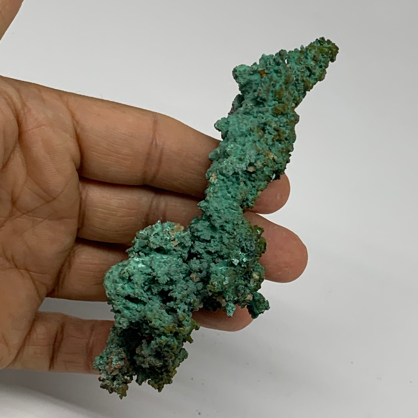 147.3g, 4.5"x1"x1.3", Malachite on Native Green Copper Mineral Specimens, B33935