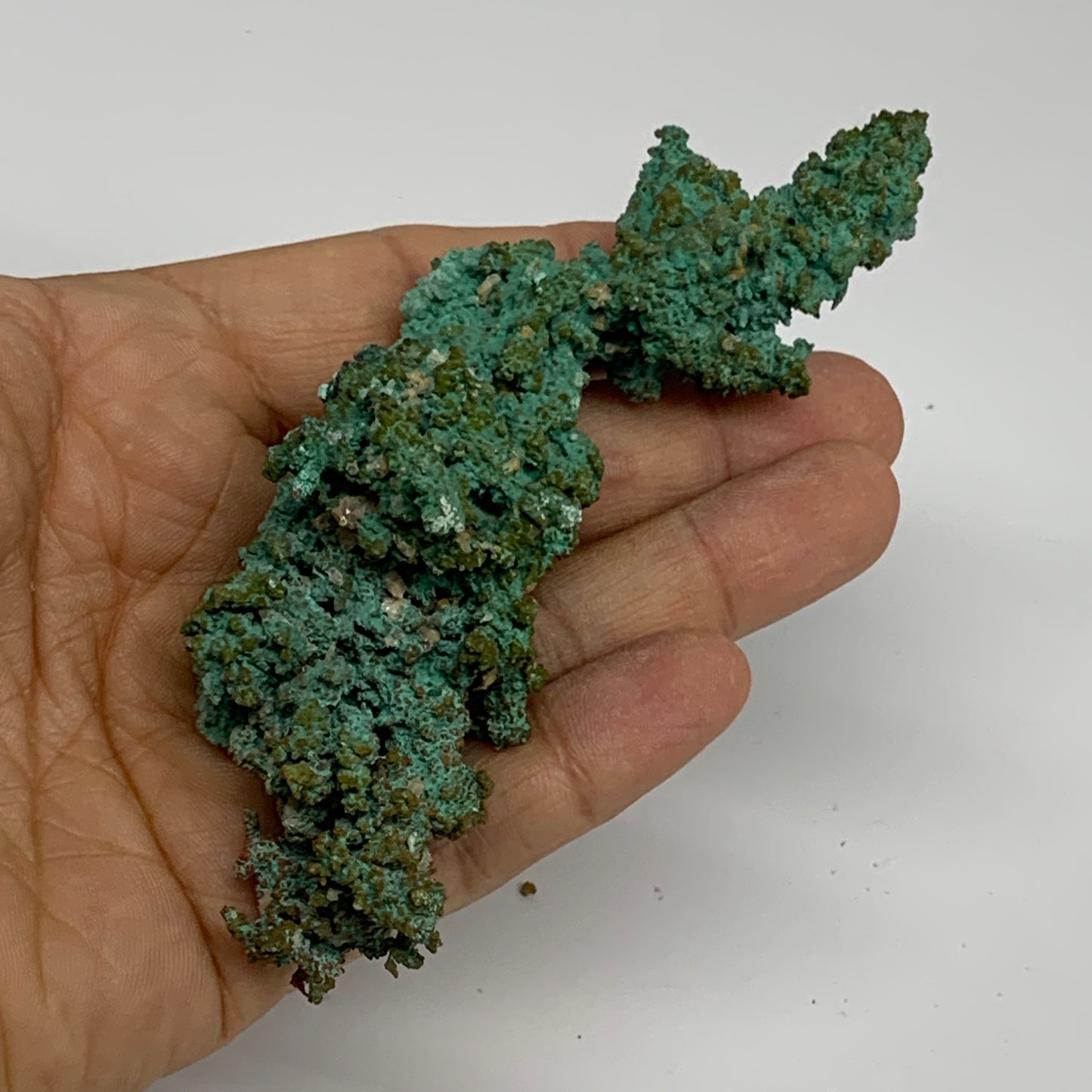 147.3g, 4.5"x1"x1.3", Malachite on Native Green Copper Mineral Specimens, B33935