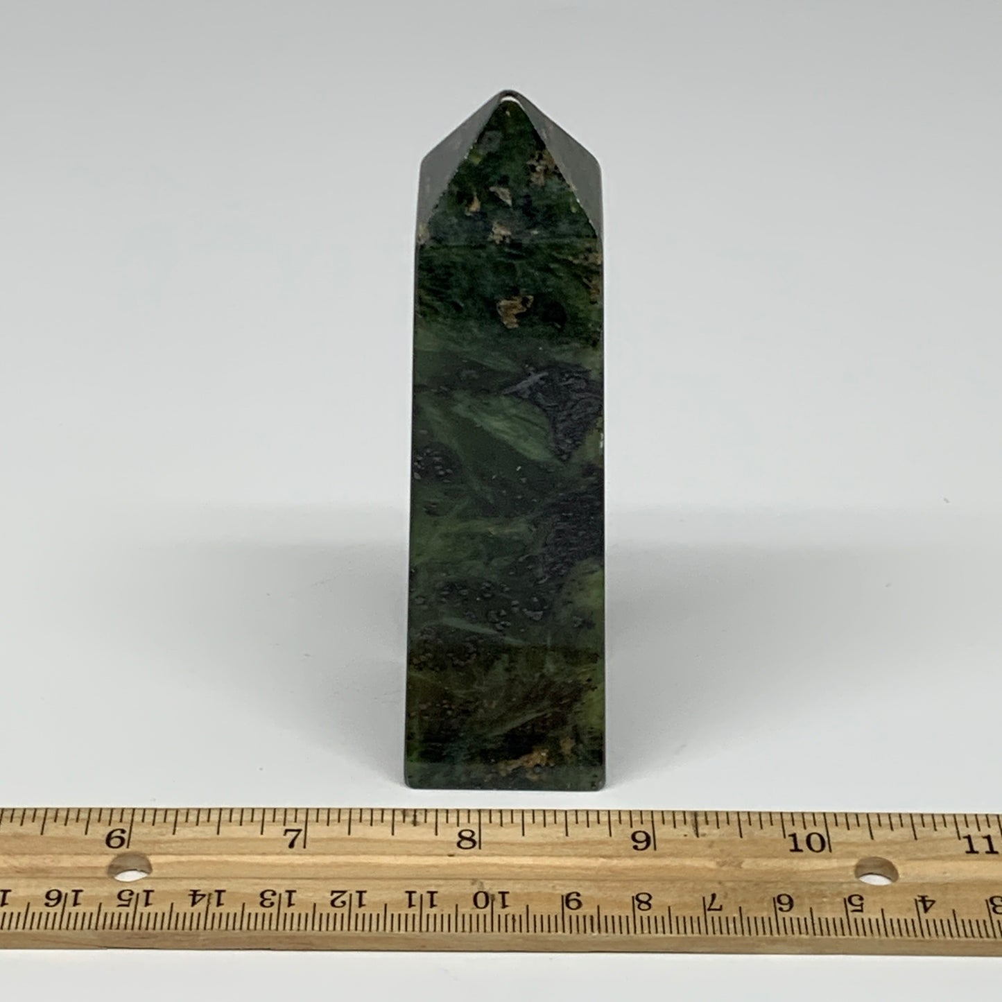 204.9g, 4.3"x1.3"x1.2", Serpentine Point Tower Obelisk Crystal @Pakistan, B29650