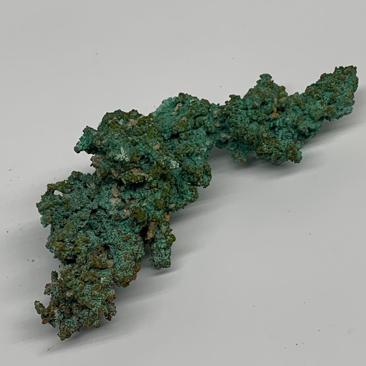 147.3g, 4.5"x1"x1.3", Malachite on Native Green Copper Mineral Specimens, B33935