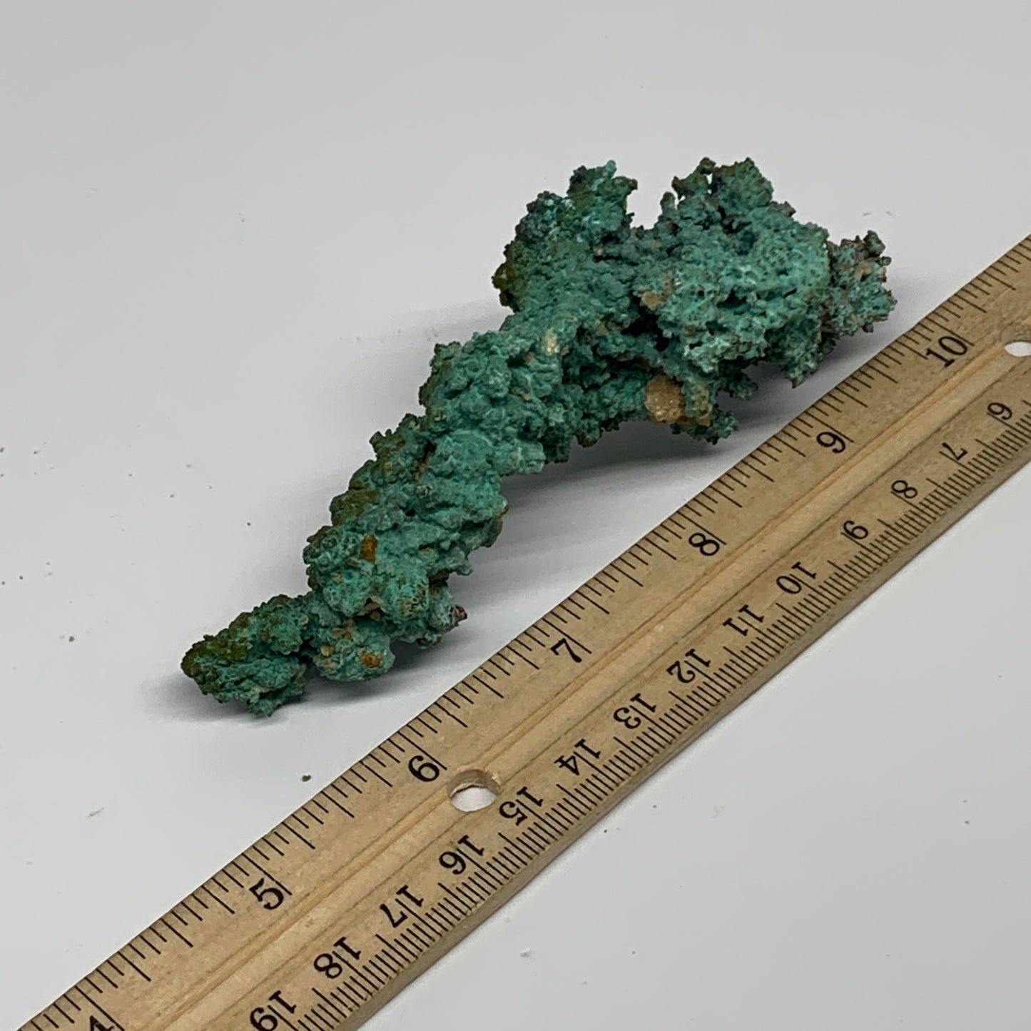 147.3g, 4.5"x1"x1.3", Malachite on Native Green Copper Mineral Specimens, B33935