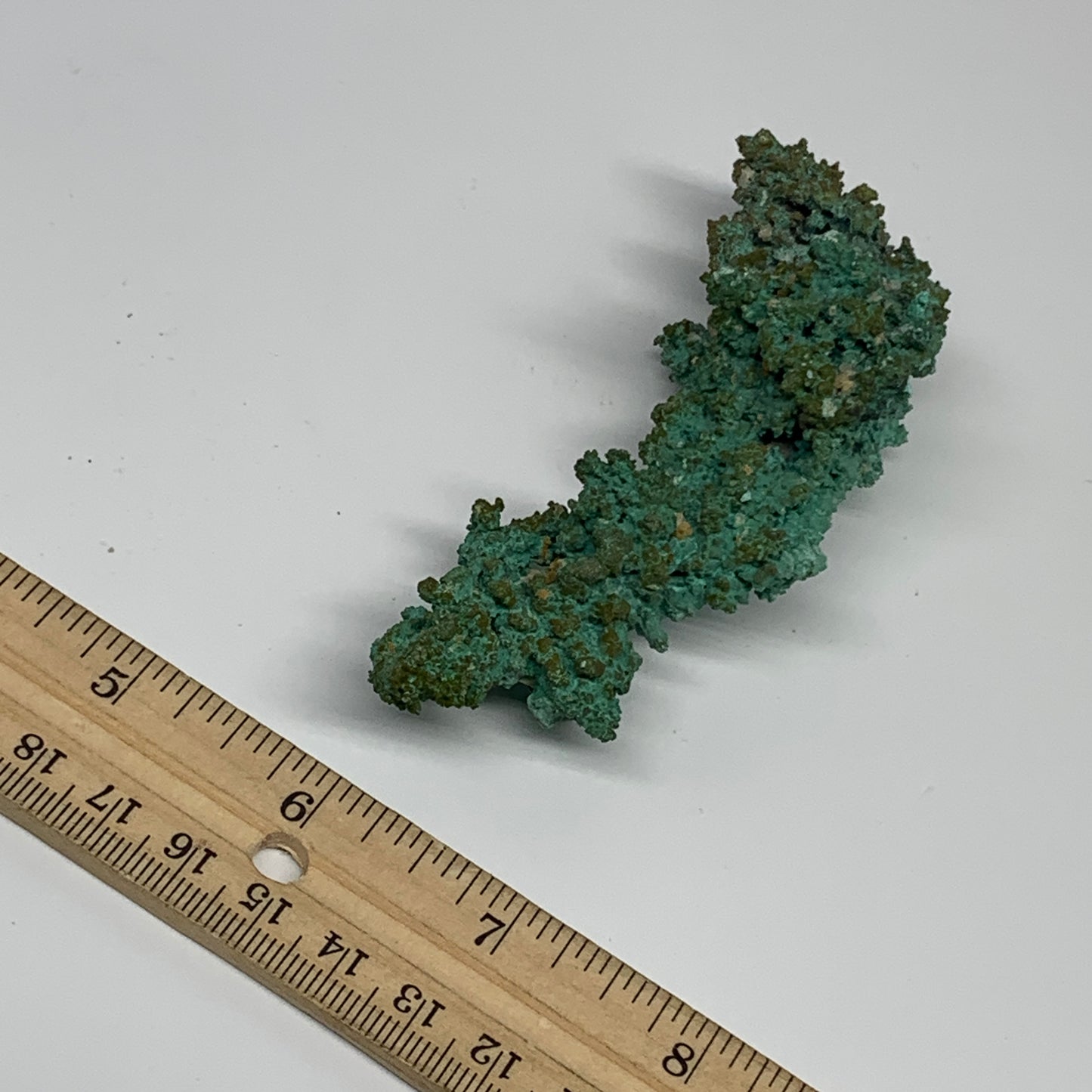 147.3g, 4.5"x1"x1.3", Malachite on Native Green Copper Mineral Specimens, B33935