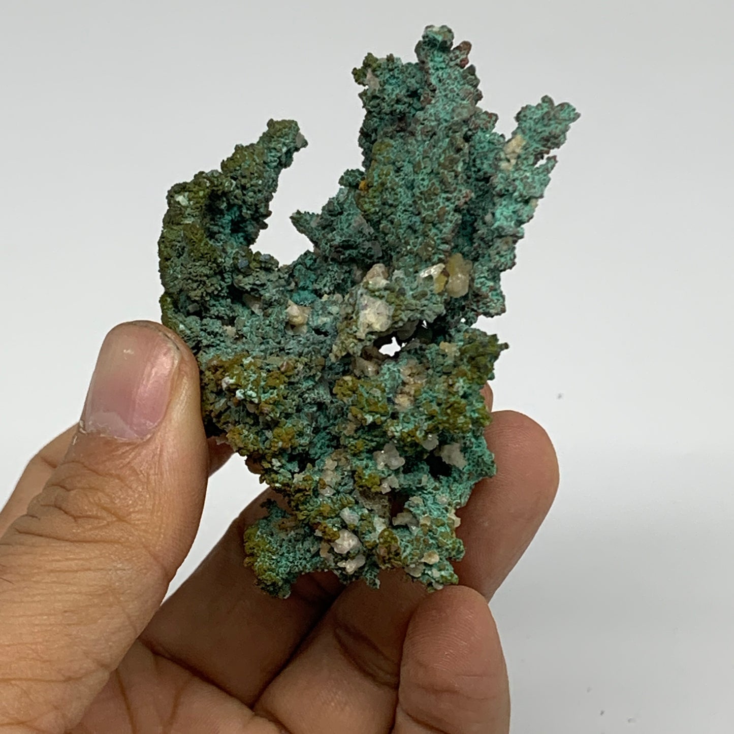 139.9g, 2.7"x2.3"x1.4", Malachite on Native Green Copper Mineral Specimens, B339