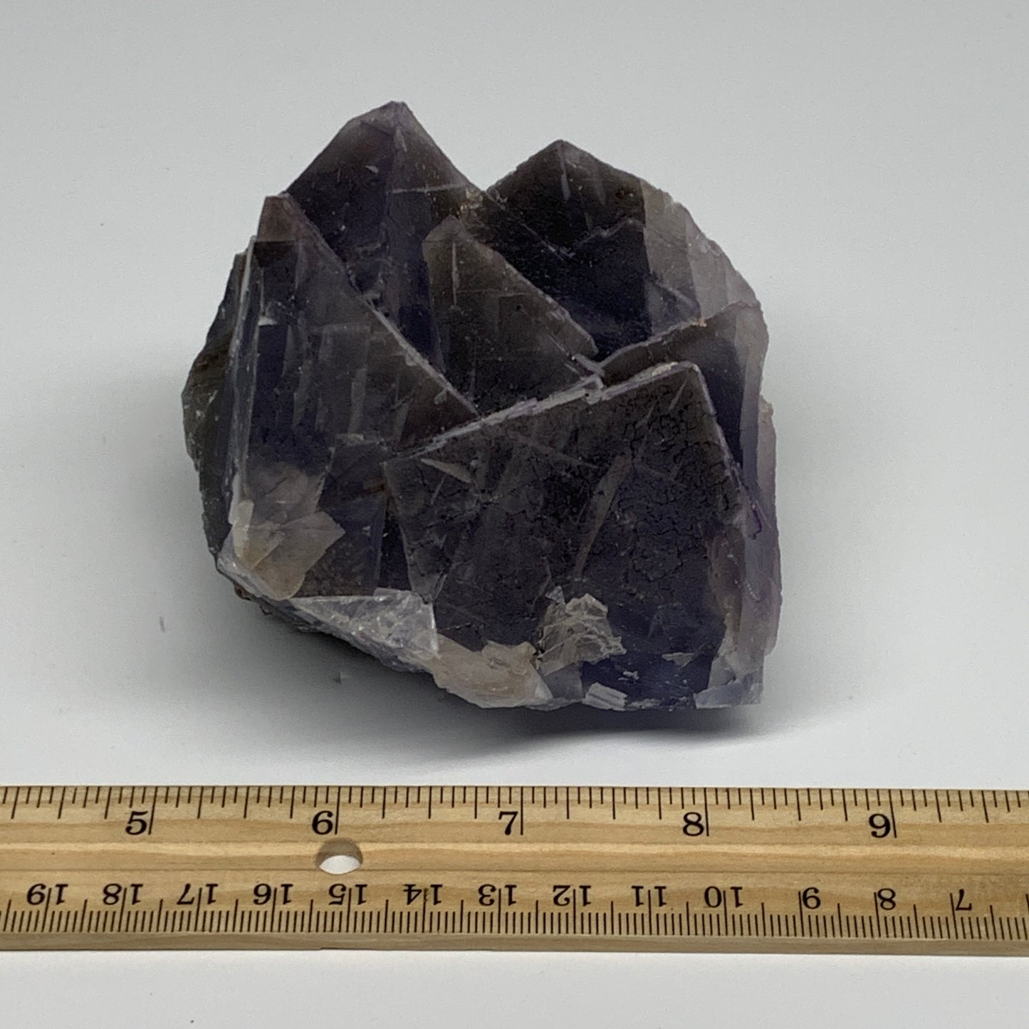 0.698 lbs, 3.5"x3.4"x2.6", Purple Fluorite Crystal Mineral Specimen @Pakistan, B