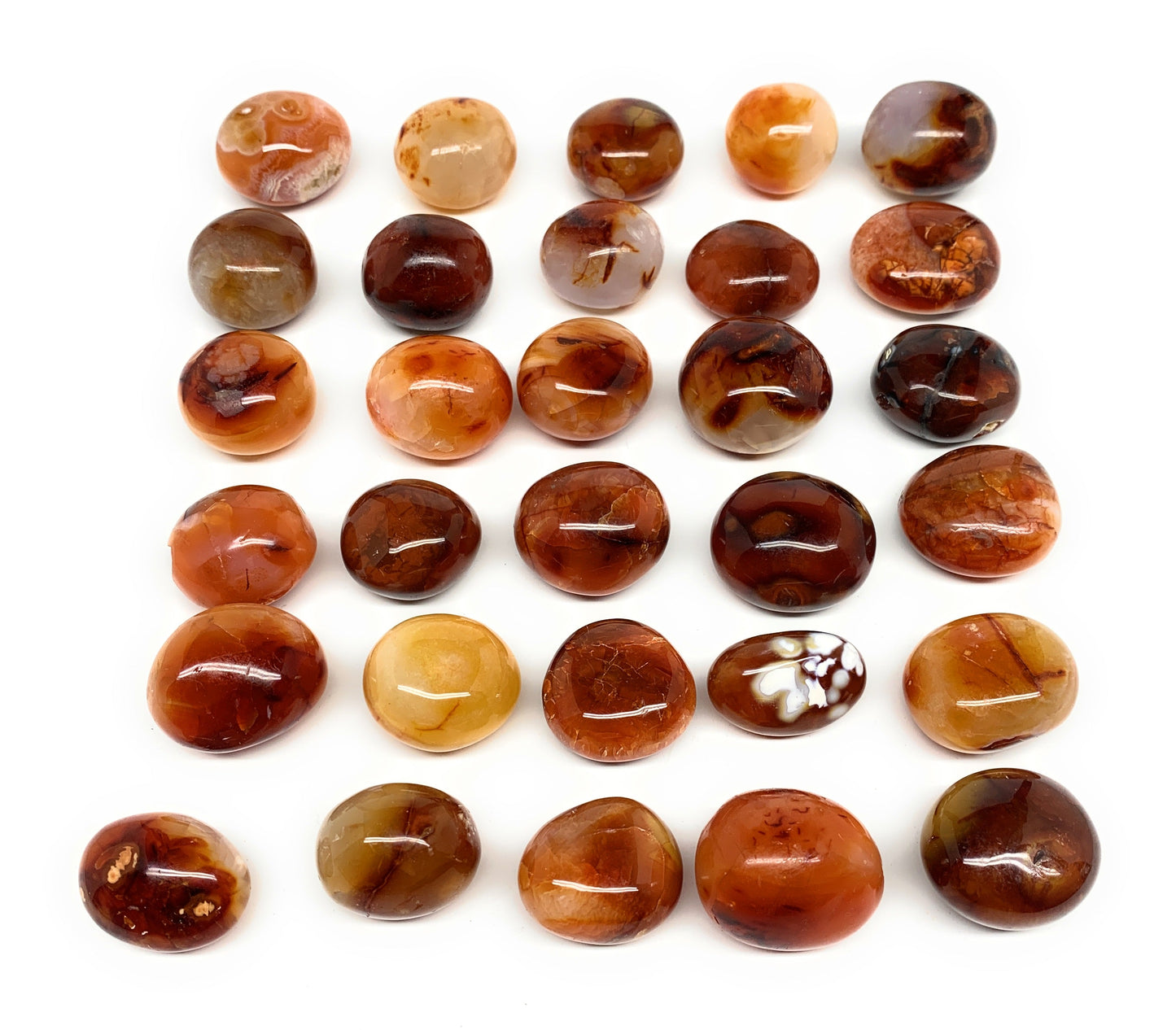 2.2 lbs, 1.2" - 1.5", 30pcs, Small Red Carnelian Palm-Stone Crystal, B28124