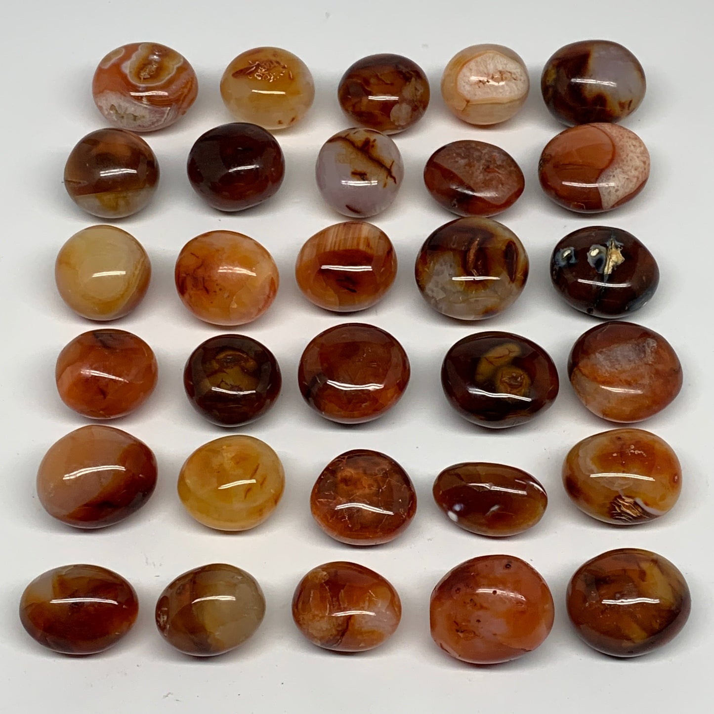 2.2 lbs, 1.2" - 1.5", 30pcs, Small Red Carnelian Palm-Stone Crystal, B28124