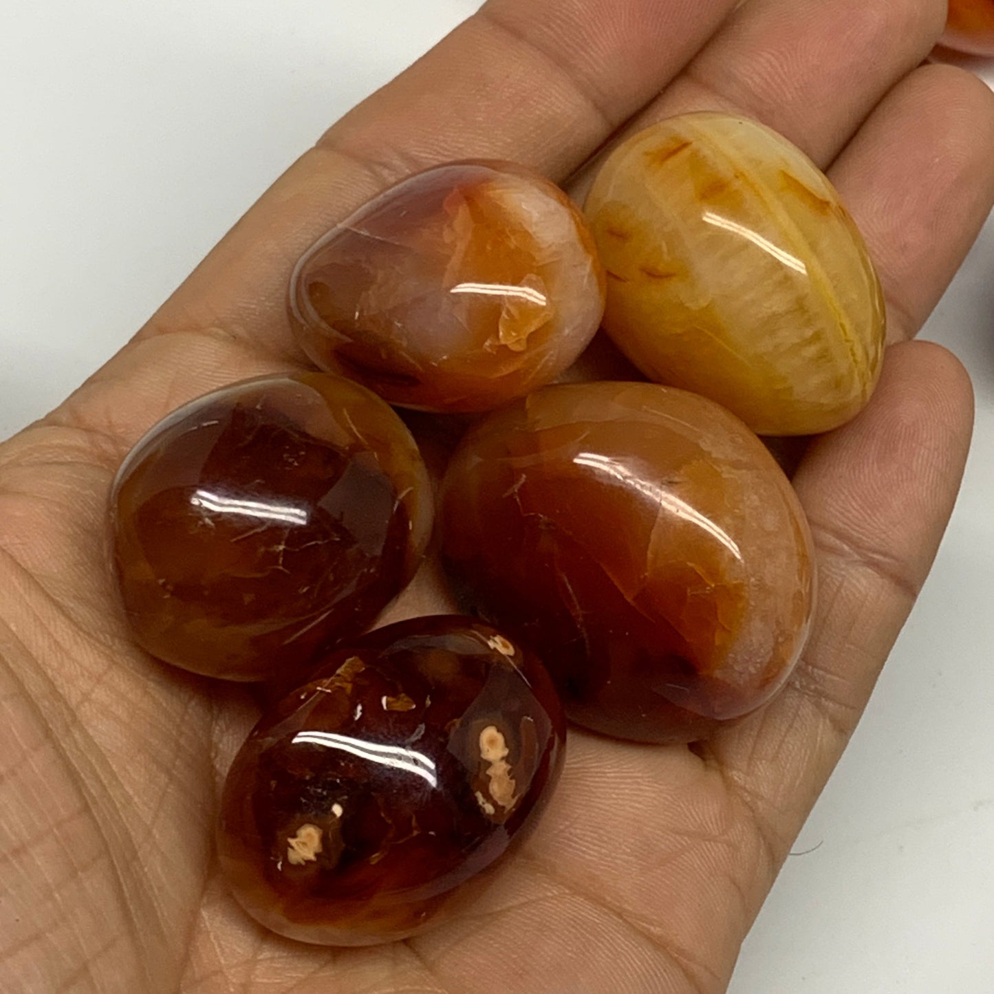 2.2 lbs, 1.2" - 1.5", 30pcs, Small Red Carnelian Palm-Stone Crystal, B28124