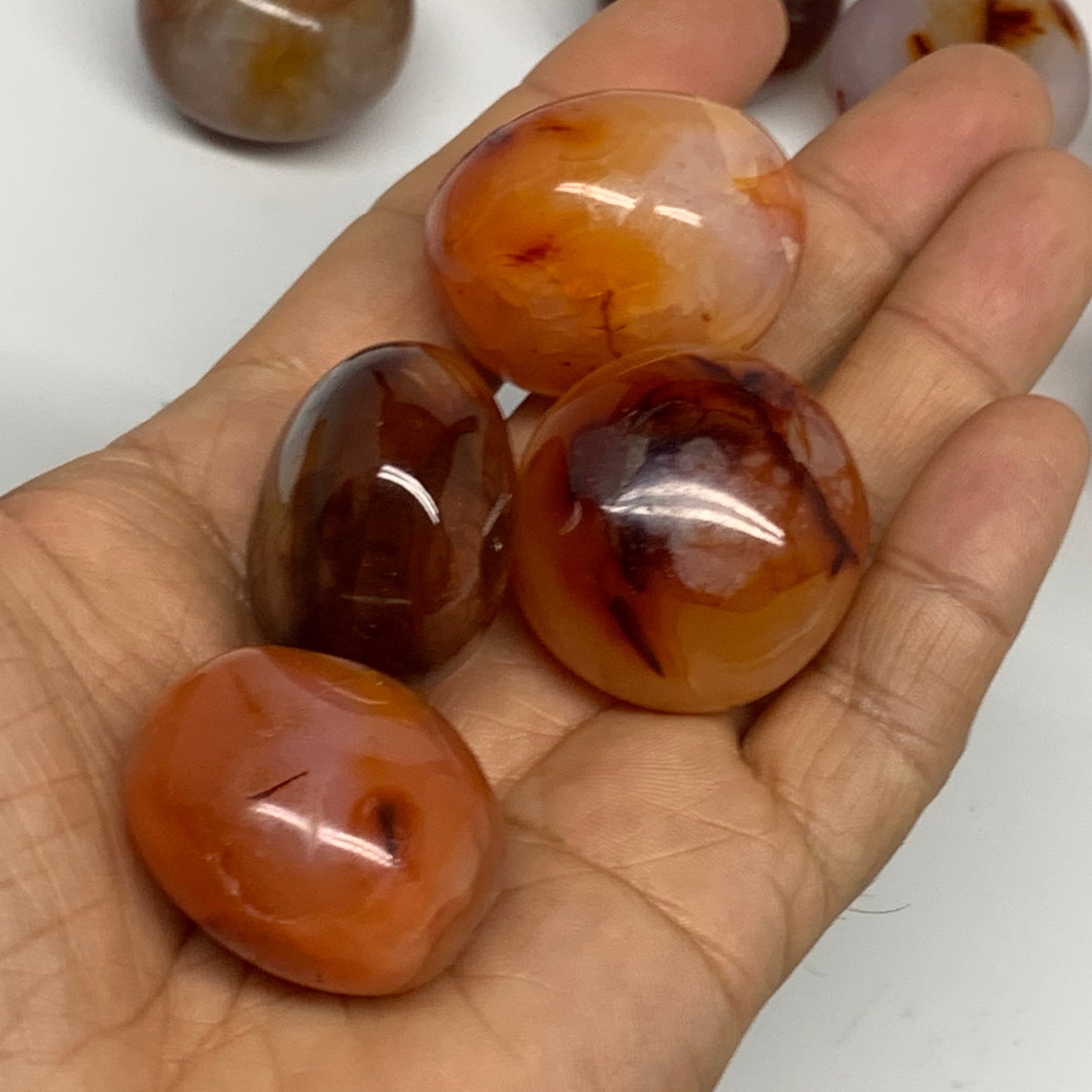 2.2 lbs, 1.2" - 1.5", 30pcs, Small Red Carnelian Palm-Stone Crystal, B28124