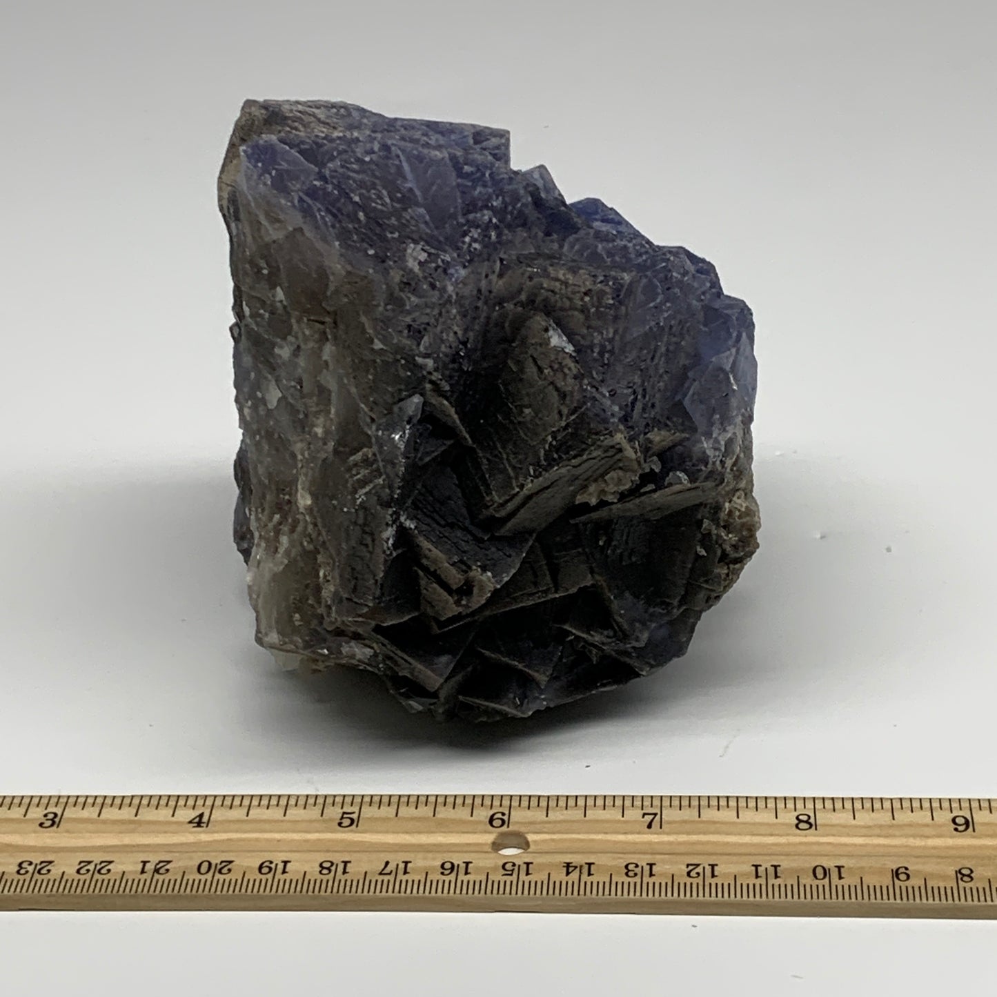 3.1 lbs, 3.6"x4.4"x3.2", Purple Fluorite Crystal Mineral Specimen @Pakistan, B27