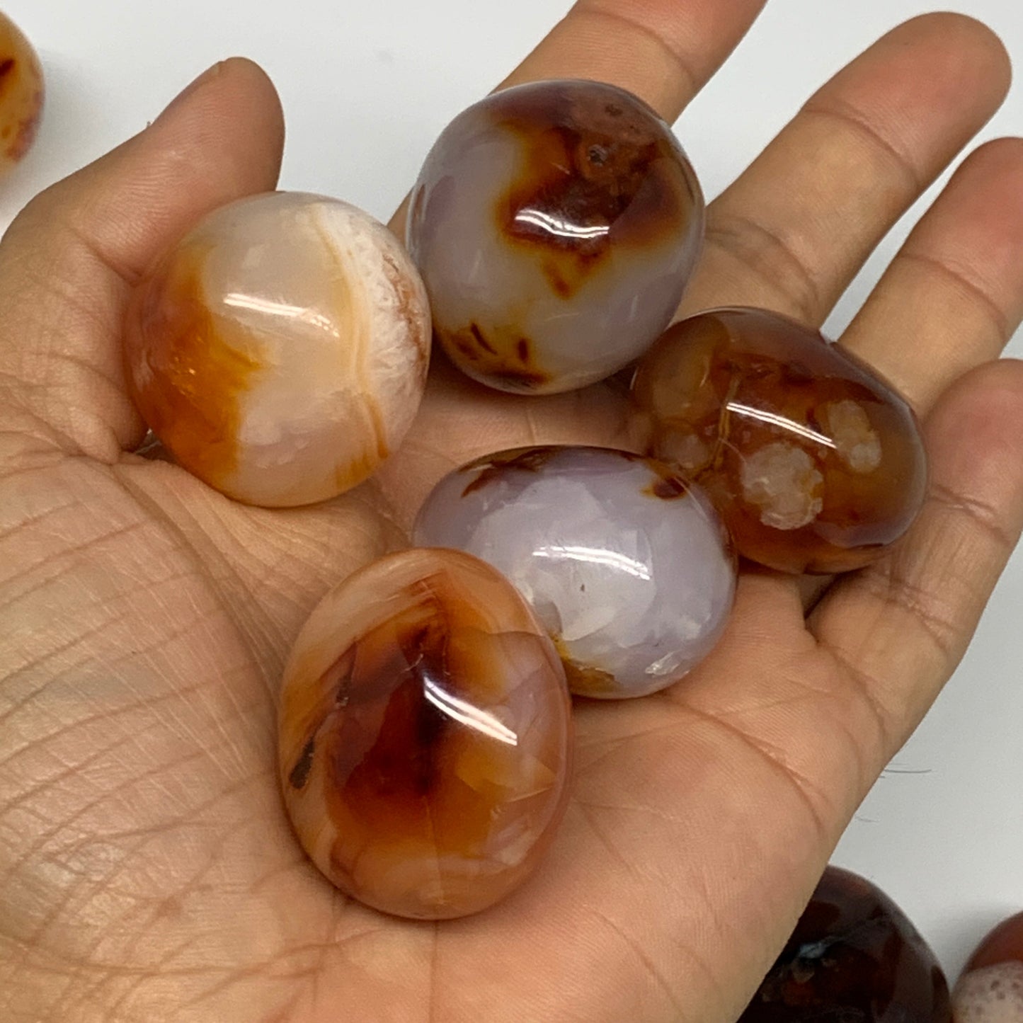 2.2 lbs, 1.2" - 1.5", 30pcs, Small Red Carnelian Palm-Stone Crystal, B28124