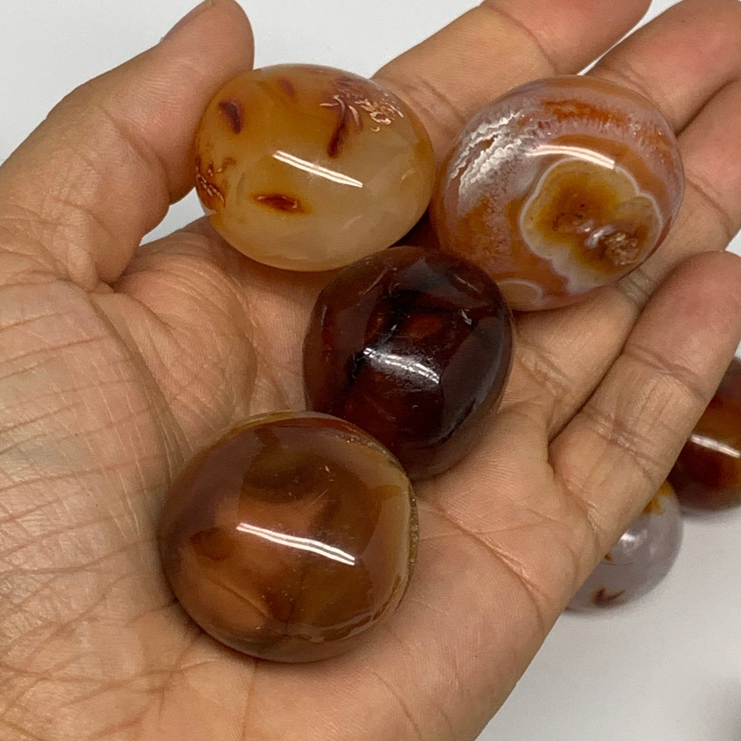 2.2 lbs, 1.2" - 1.5", 30pcs, Small Red Carnelian Palm-Stone Crystal, B28124