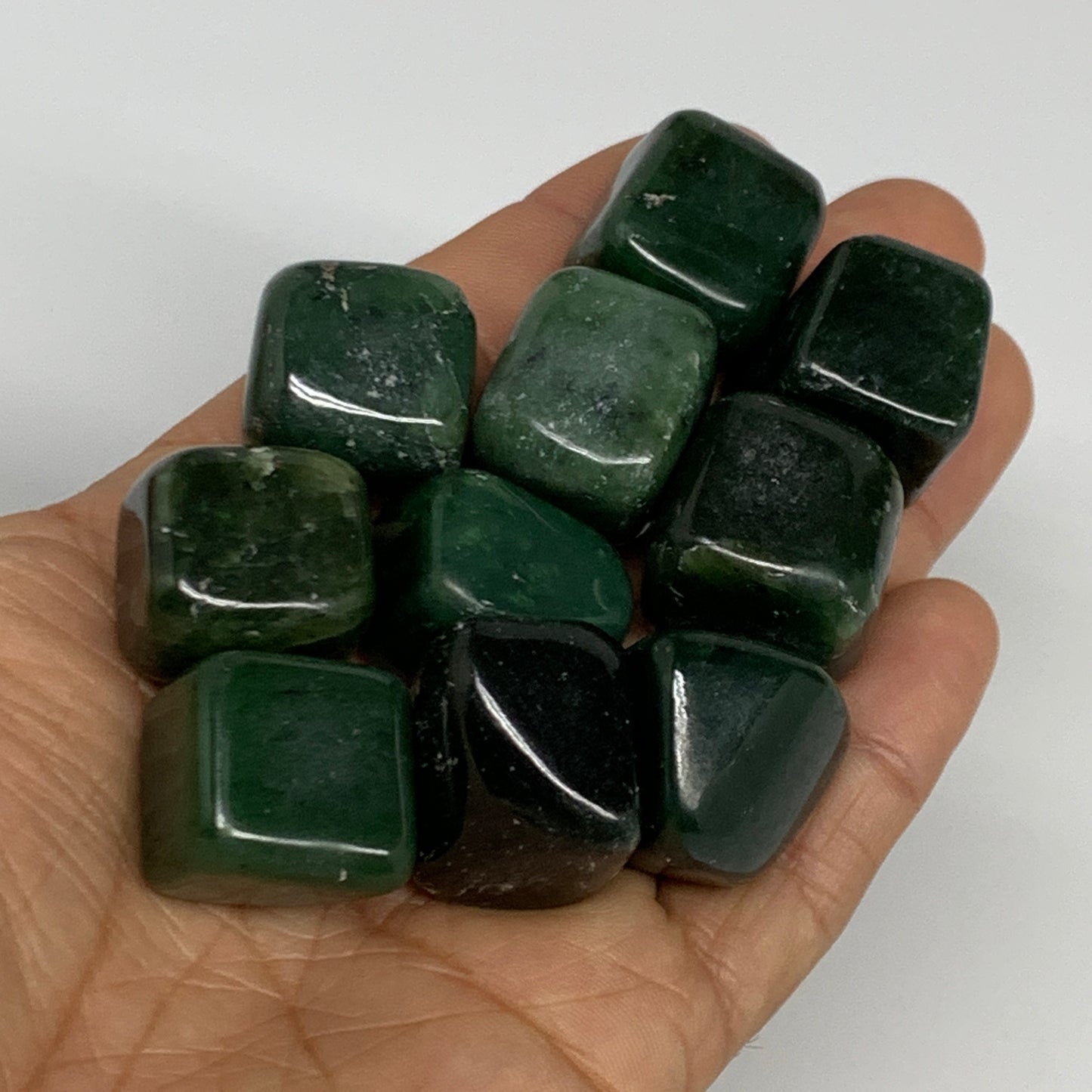 168.3g, 0.8"-0.8", 10pcs, Natural Nephrite Jade Tumbled Stone @Afghanistan,B3192