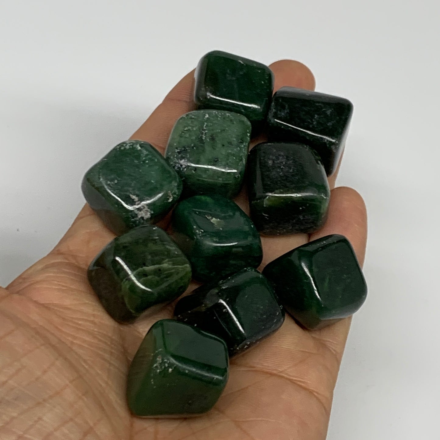 168.3g, 0.8"-0.8", 10pcs, Natural Nephrite Jade Tumbled Stone @Afghanistan,B3192