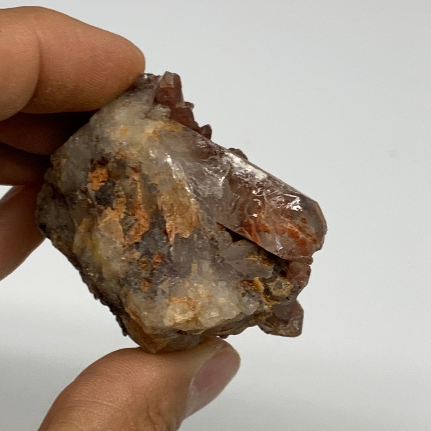 101.3g, 3"x1.8"x1.2", Orange Quartz Cluster Crystal Terminated @Brazil, B28918