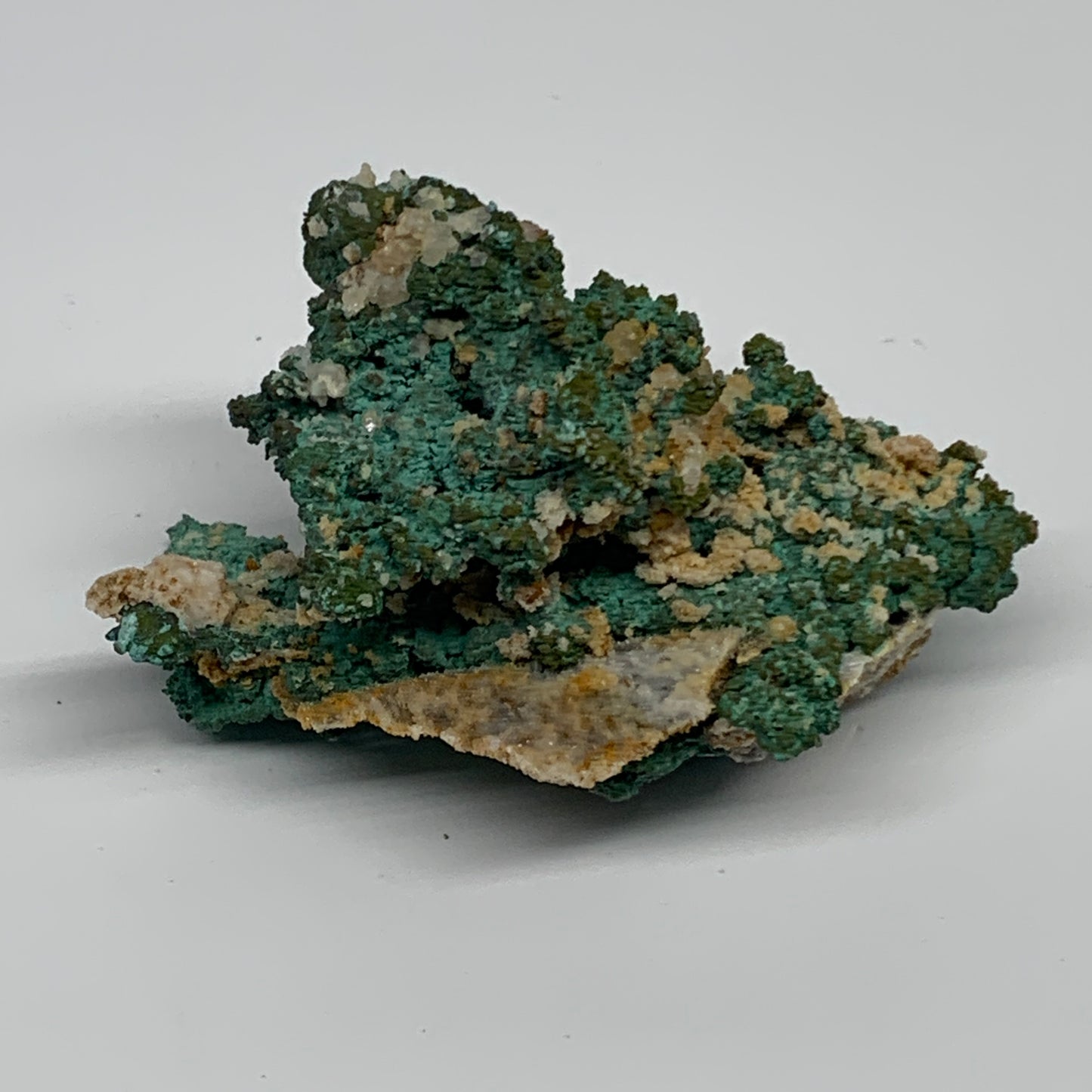 250g, 3.5"x2.7"x1.9", Malachite on Native Green Copper Mineral Specimens, B33938