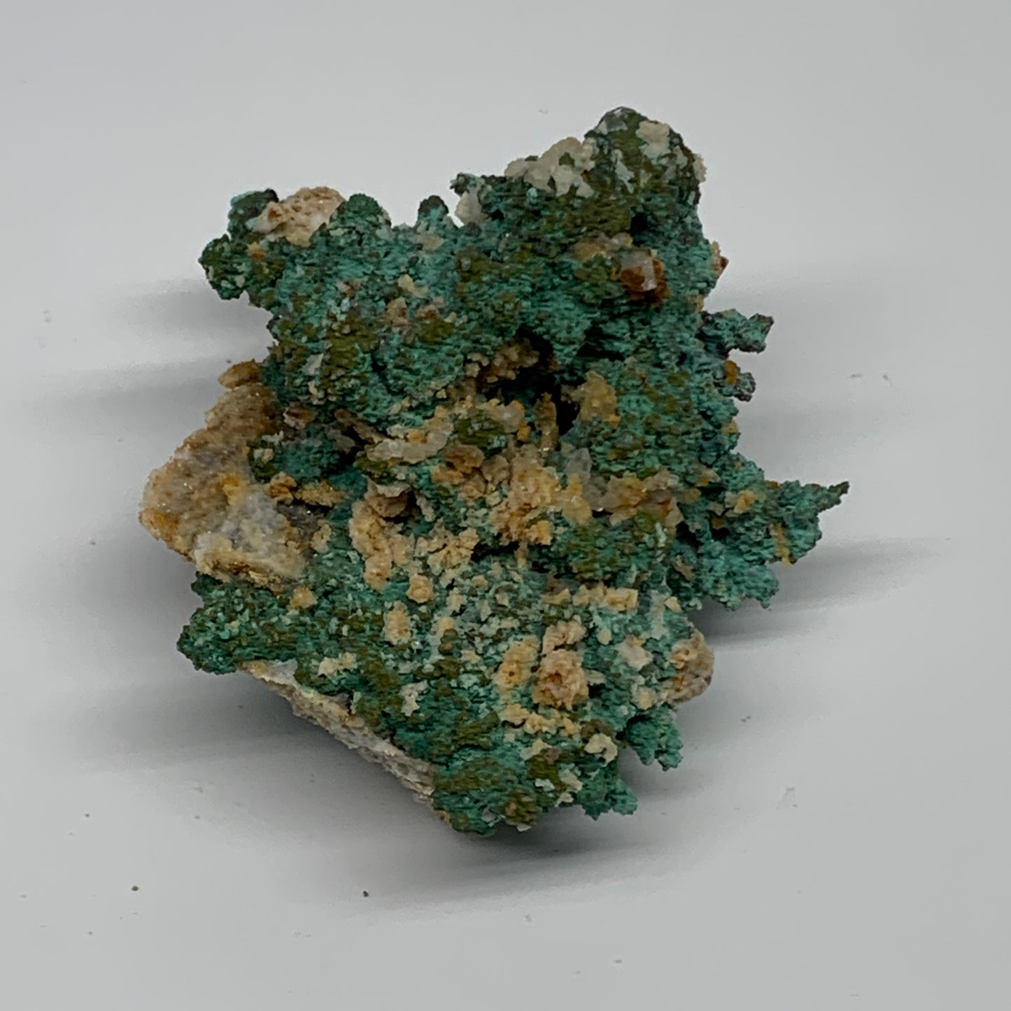 250g, 3.5"x2.7"x1.9", Malachite on Native Green Copper Mineral Specimens, B33938