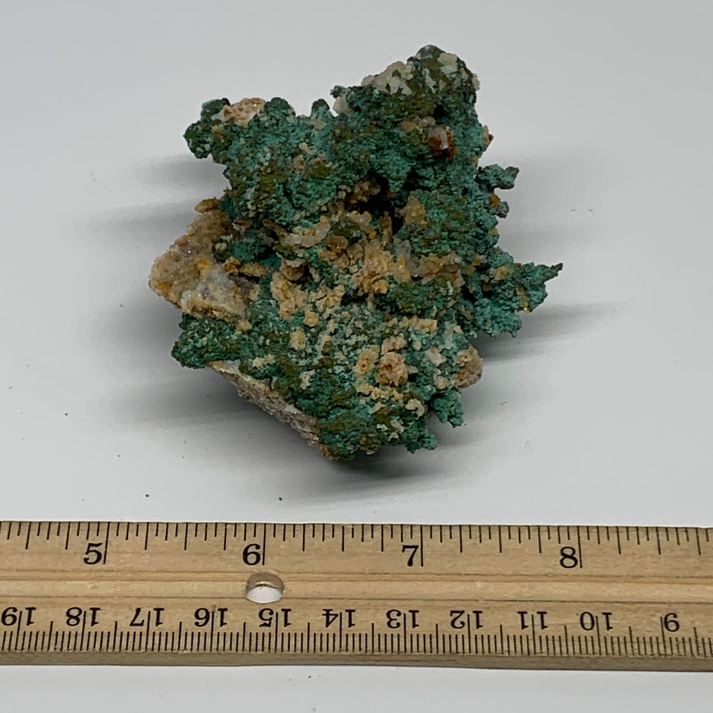 250g, 3.5"x2.7"x1.9", Malachite on Native Green Copper Mineral Specimens, B33938