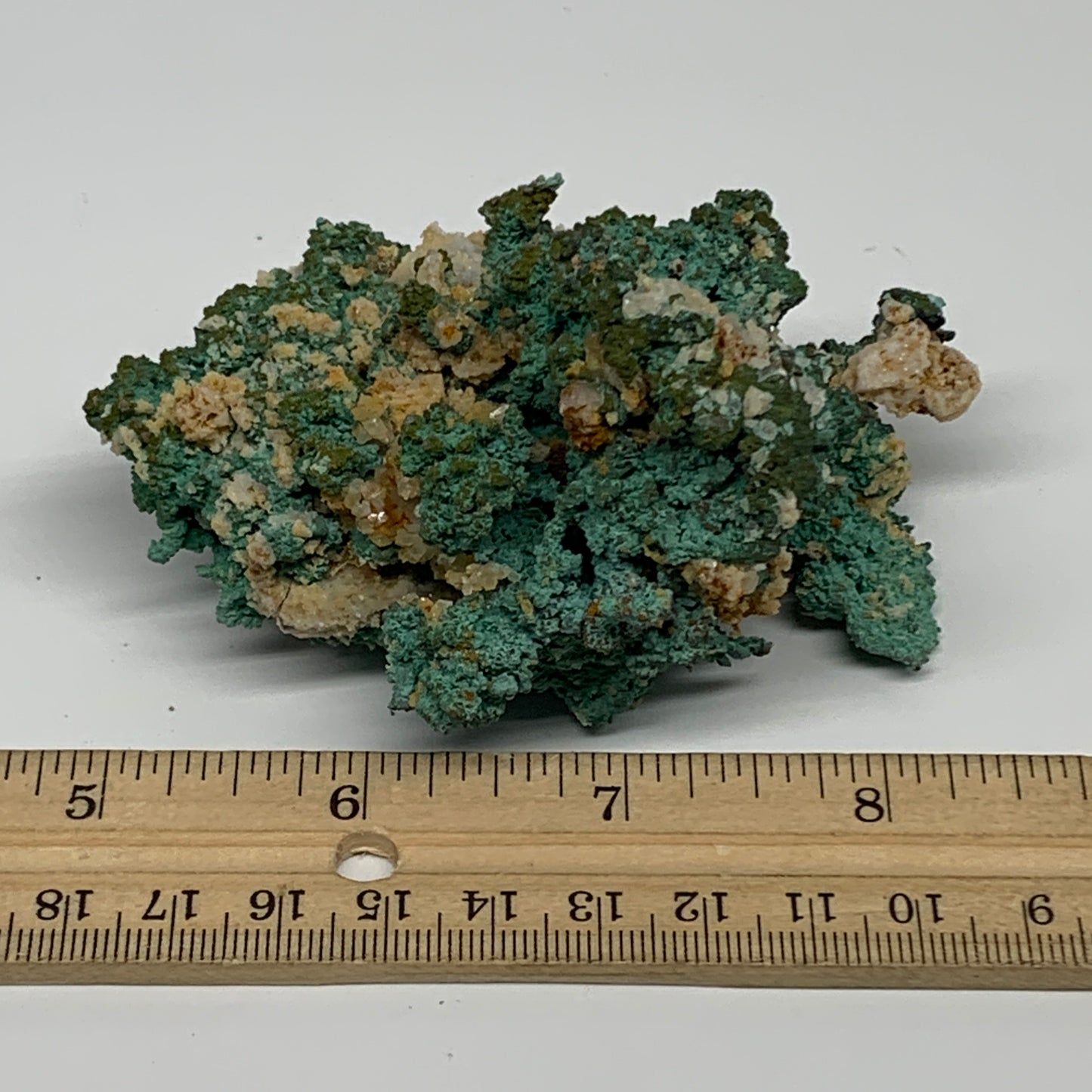 250g, 3.5"x2.7"x1.9", Malachite on Native Green Copper Mineral Specimens, B33938