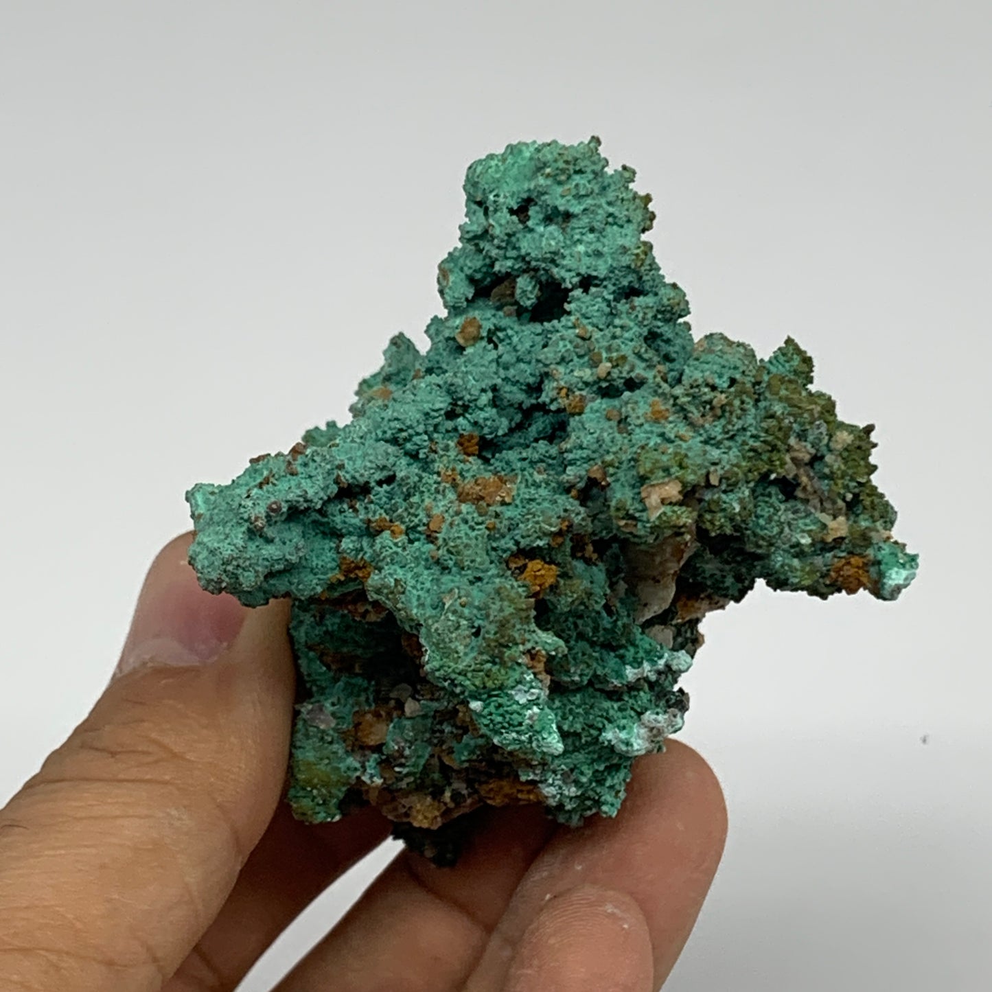 200g, 2.7"x2.4"x1.9", Malachite on Native Green Copper Mineral Specimens, B33939