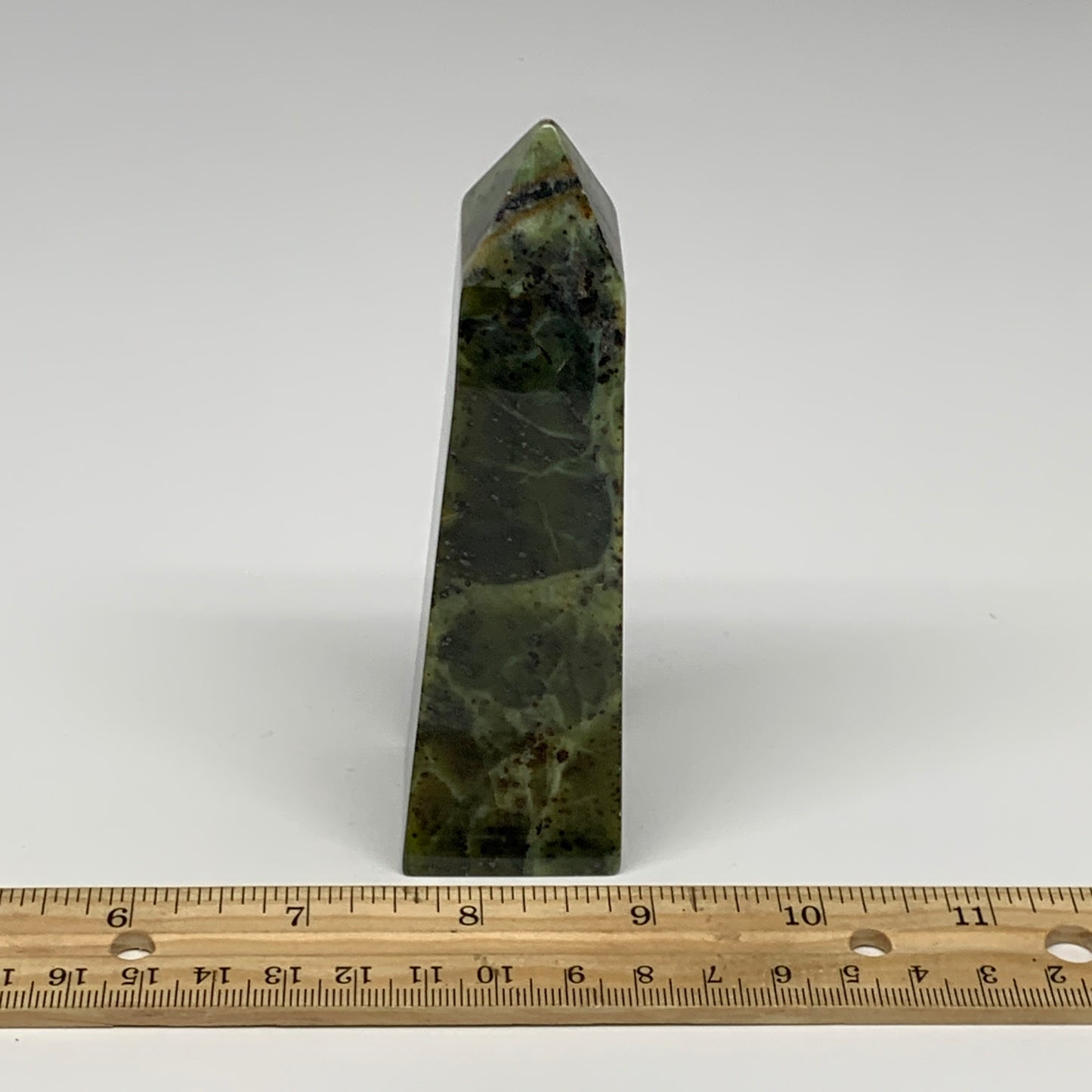 224g, 4.7"x1.3"x1.3", Serpentine Point Tower Obelisk Crystal @Pakistan, B29655