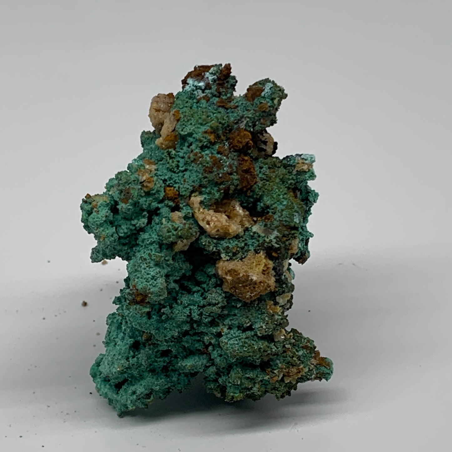 200g, 2.7"x2.4"x1.9", Malachite on Native Green Copper Mineral Specimens, B33939