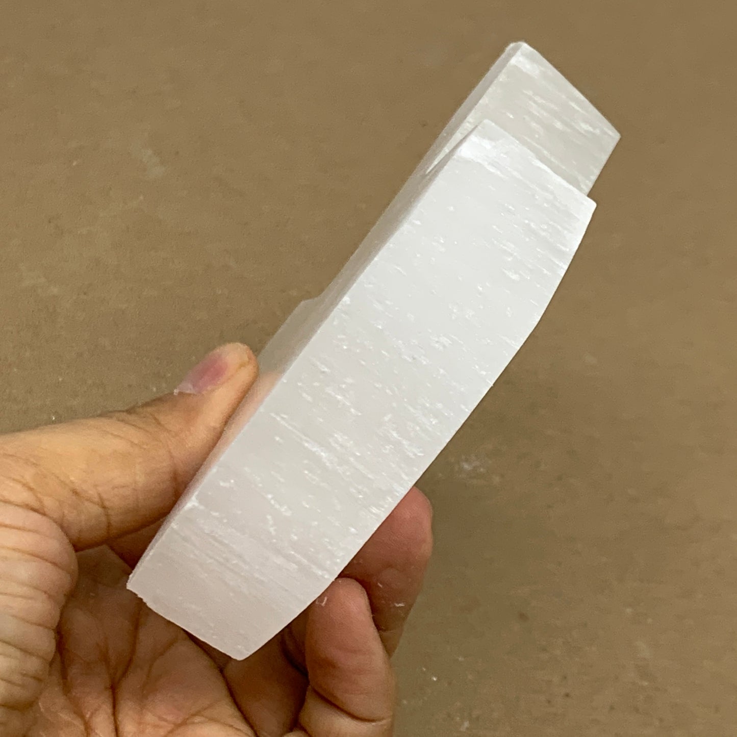 0.69 lbs, 4.2"x3.6"x1", Natural Selenite Crystals Carved,Home Decor, B35979