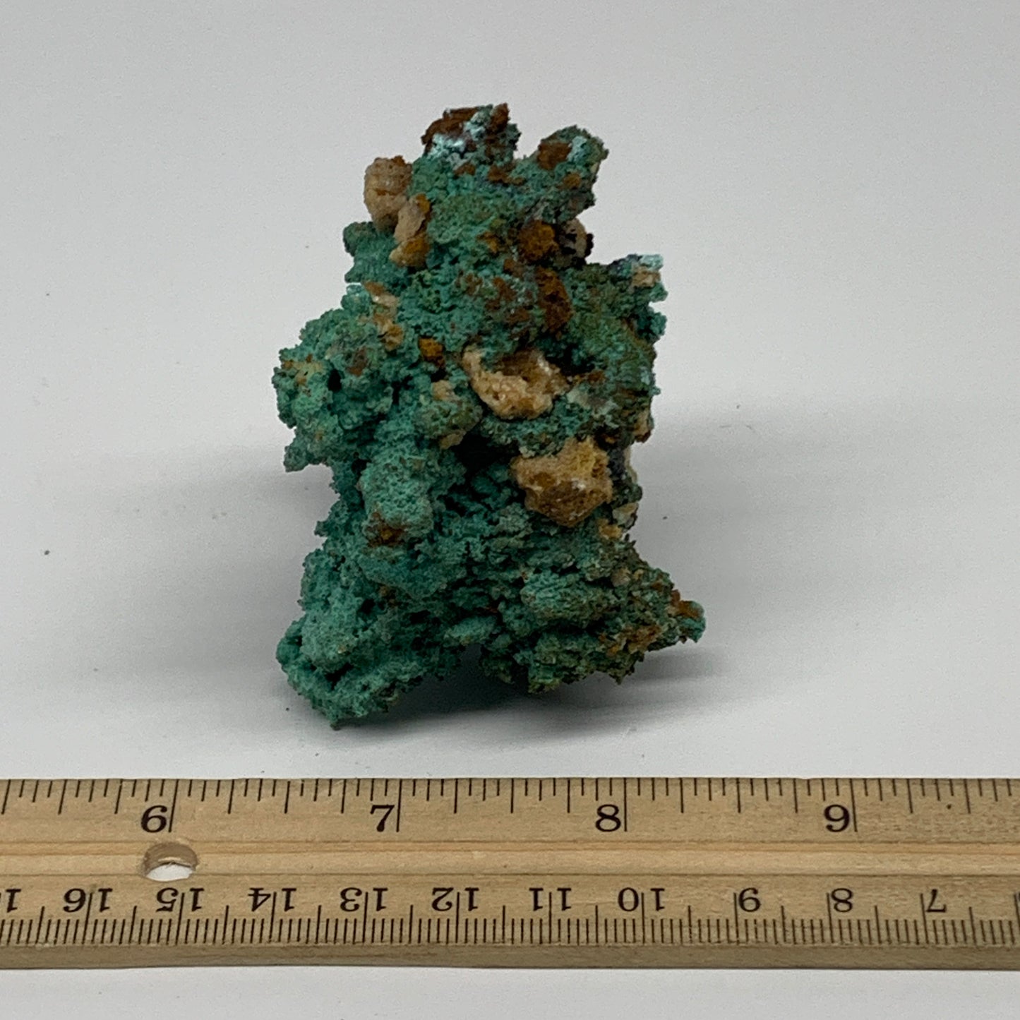 200g, 2.7"x2.4"x1.9", Malachite on Native Green Copper Mineral Specimens, B33939