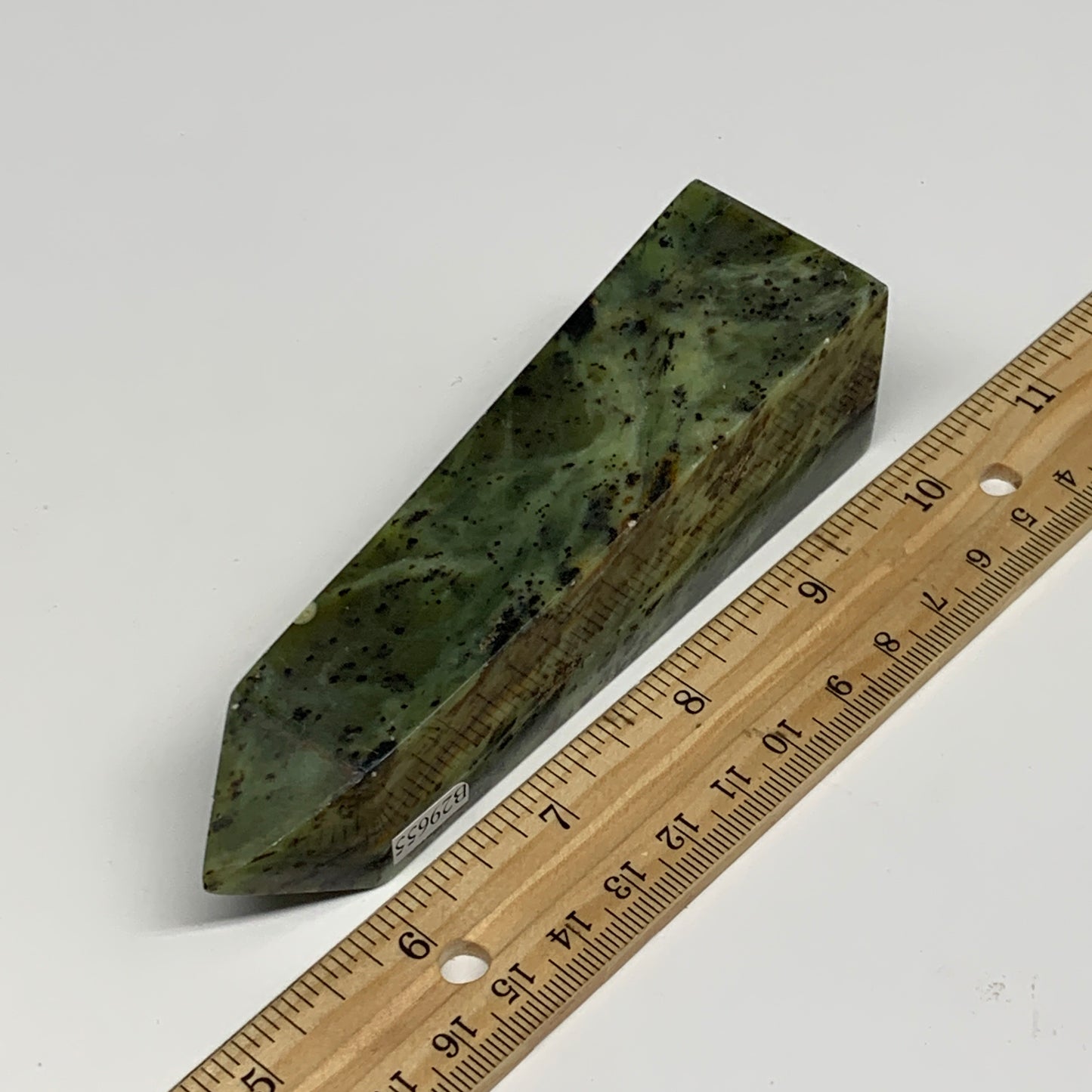 224g, 4.7"x1.3"x1.3", Serpentine Point Tower Obelisk Crystal @Pakistan, B29655