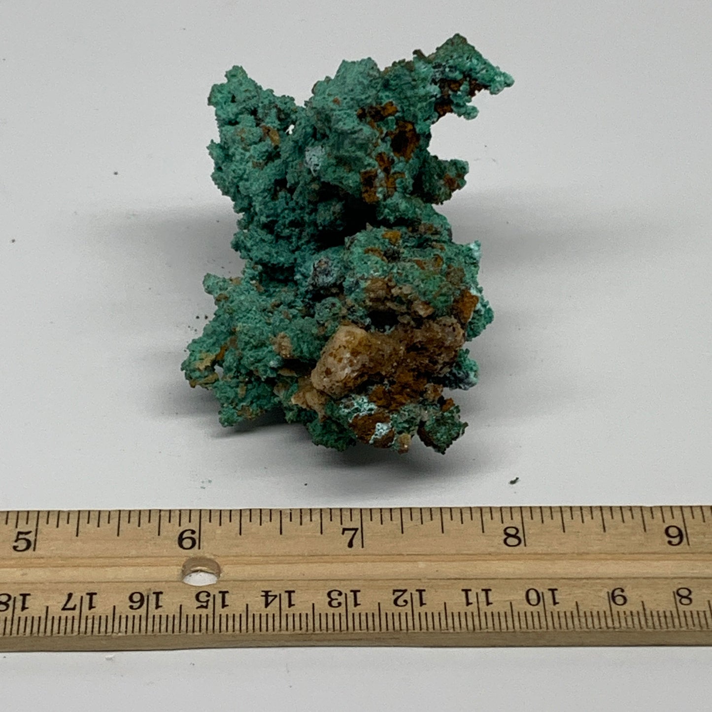 200g, 2.7"x2.4"x1.9", Malachite on Native Green Copper Mineral Specimens, B33939