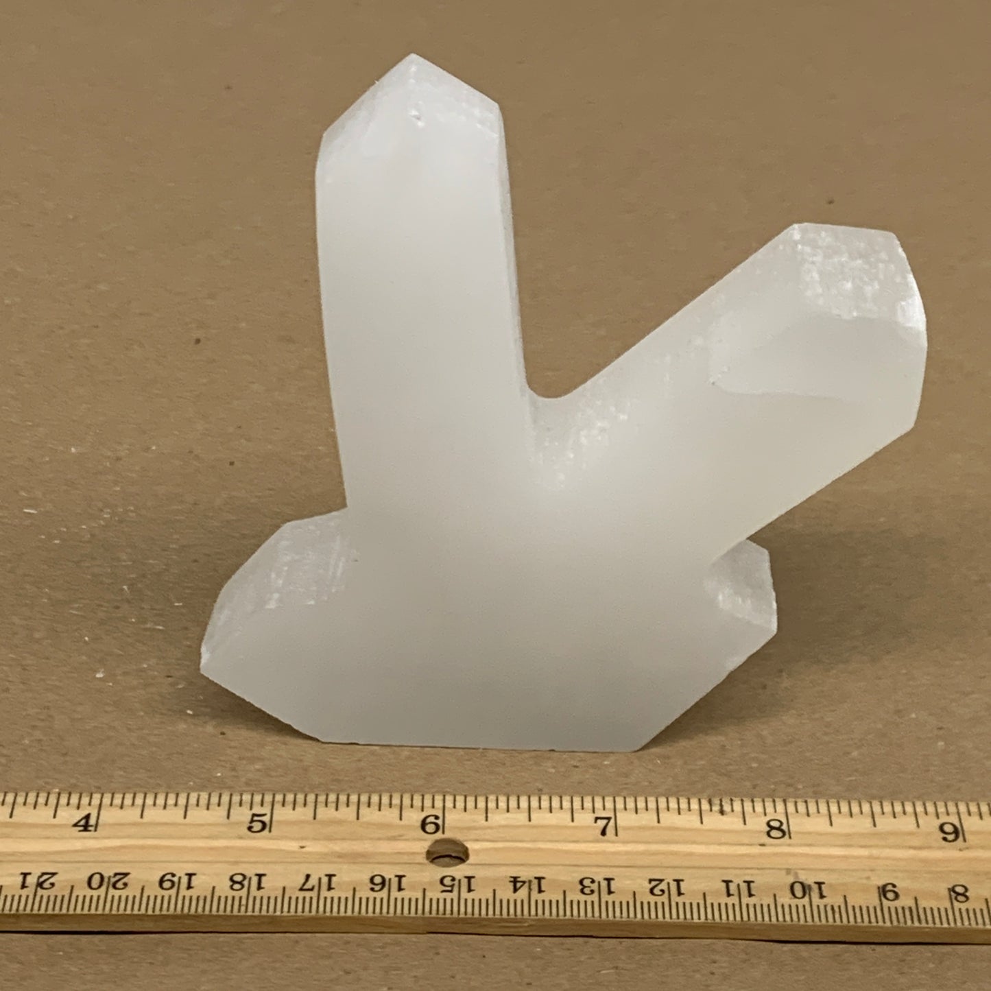 0.69 lbs, 4.2"x3.6"x1", Natural Selenite Crystals Carved,Home Decor, B35979