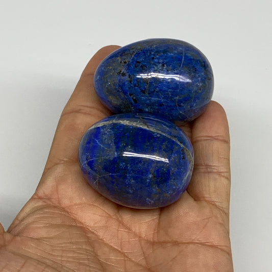 167.8g, 1.6"-1.8", 2pcs, Natural Lapis Lazuli Egg Polished @Afghanistan, B30400