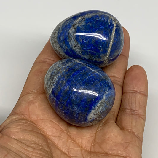 156.7g, 1.5"-1.6", 2pcs, Natural Lapis Lazuli Egg Polished @Afghanistan, B30401