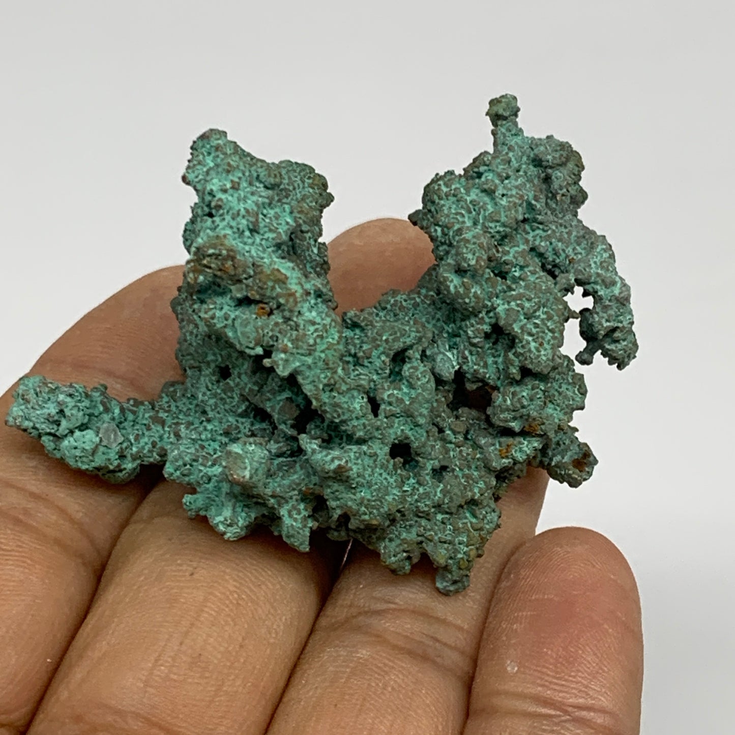 67.6g, 2.3"x1.7"x1.2", Malachite on Native Copper Mineral Specimens, B33957