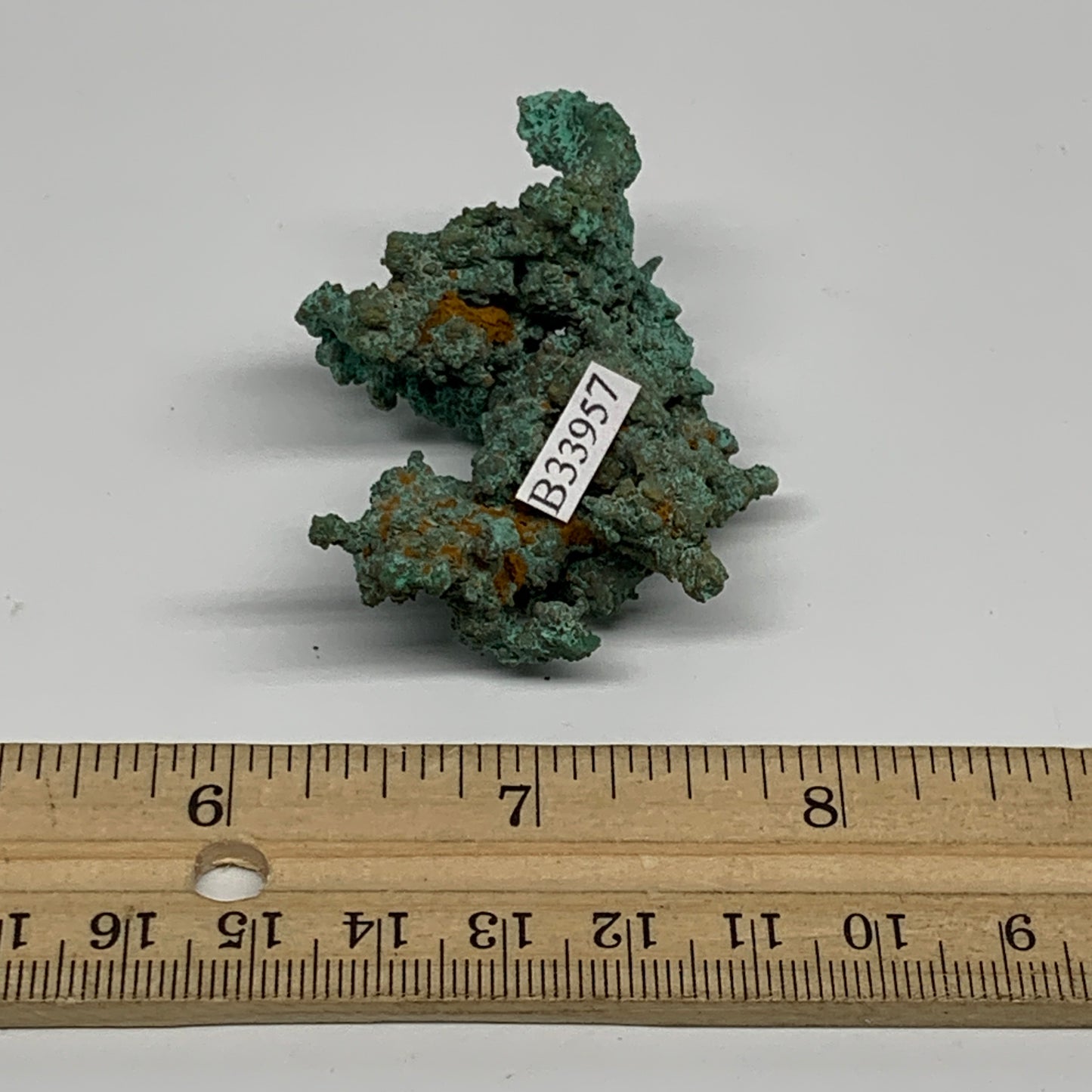 67.6g, 2.3"x1.7"x1.2", Malachite on Native Copper Mineral Specimens, B33957