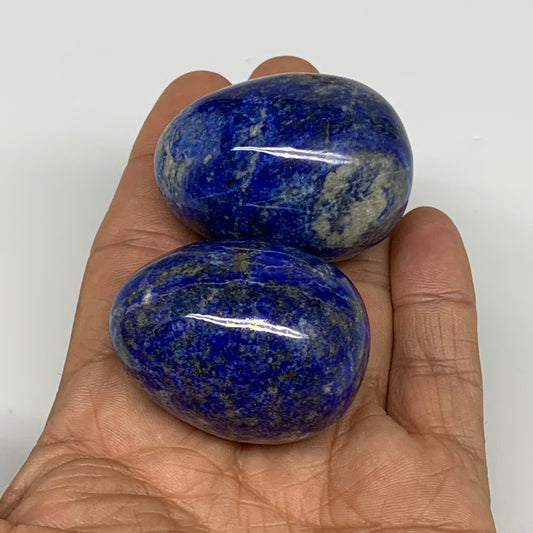 150.9g, 1.6"-1.7", 2pcs, Natural Lapis Lazuli Egg Polished @Afghanistan, B30413