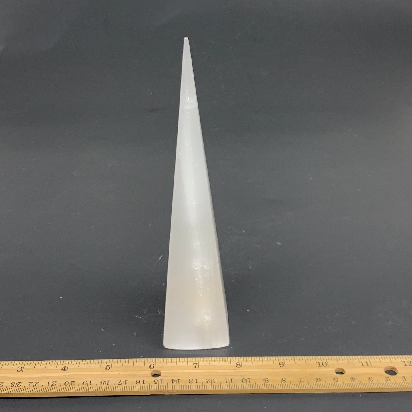 259.9g, 7.3"x1.6" Selenite (Satin Spar) Crystal Crystal Tower Point, SB20